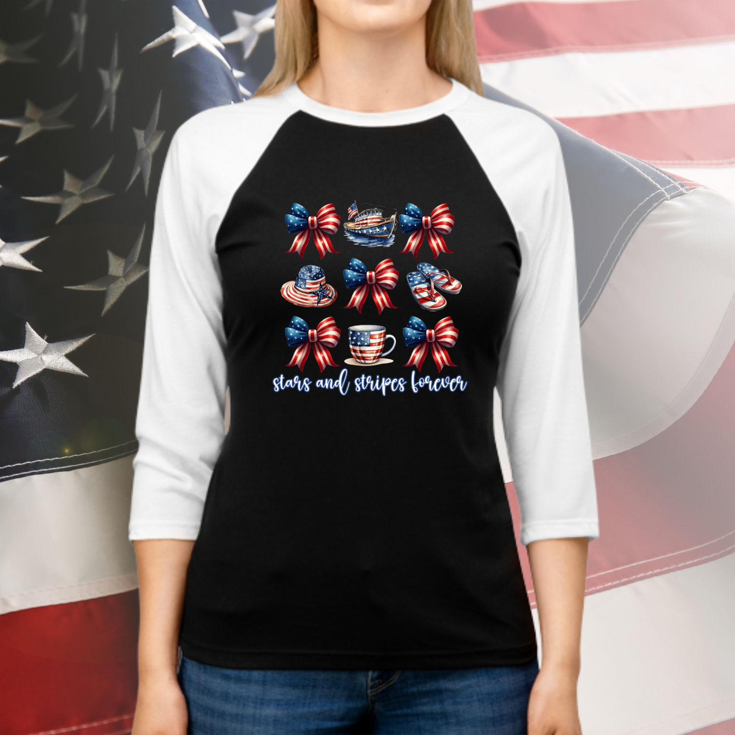 Stars and Stripes Forever Baseball Tee