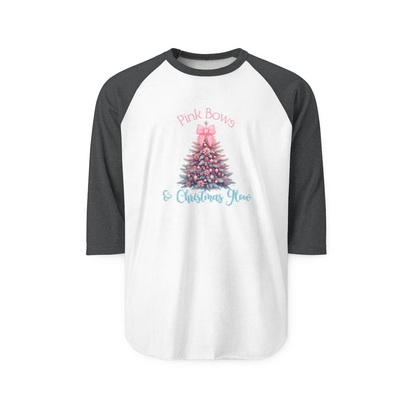 Pink Bows & Christmas Glow Baseball Tee