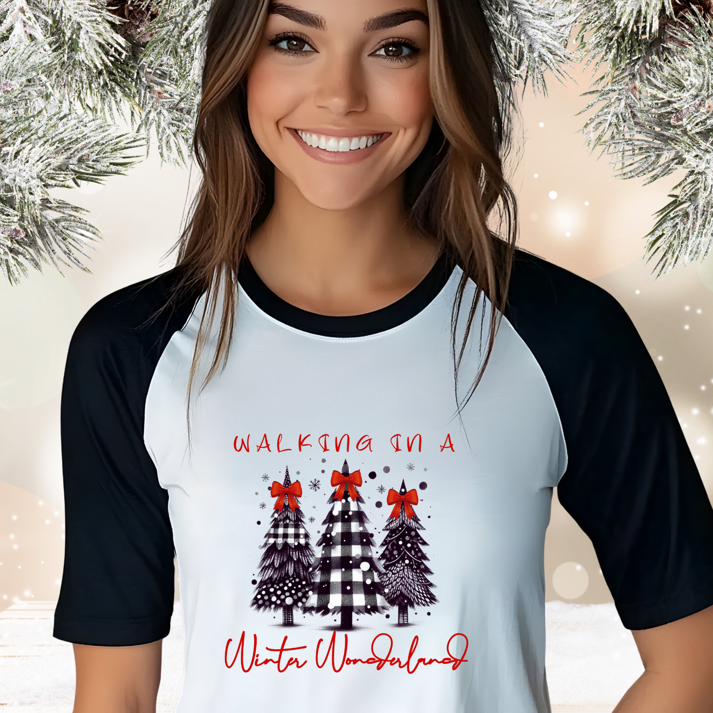 Walking In A Winter Wonderland Baseball Tee