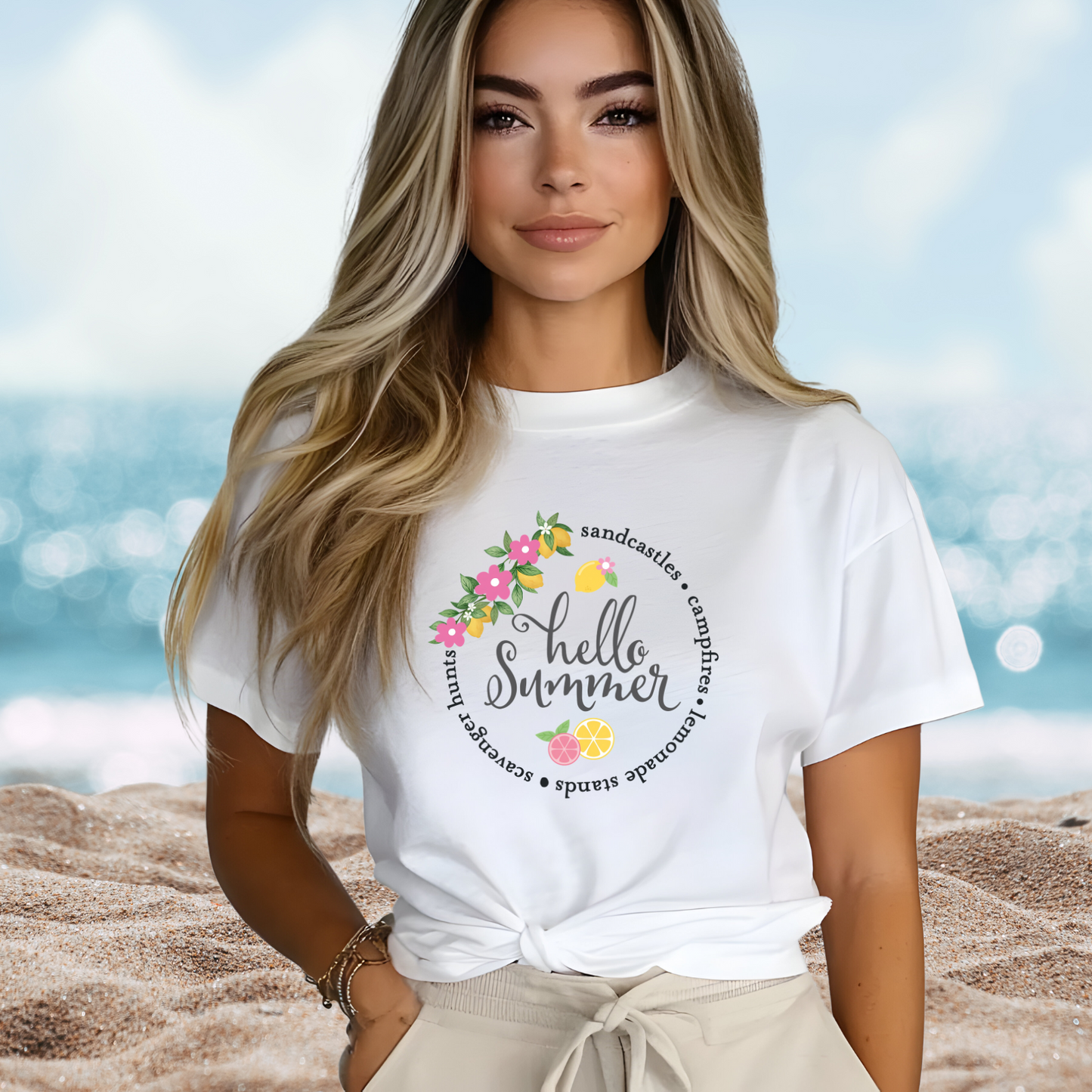 Hello Summer Sandcastles T-Shirt