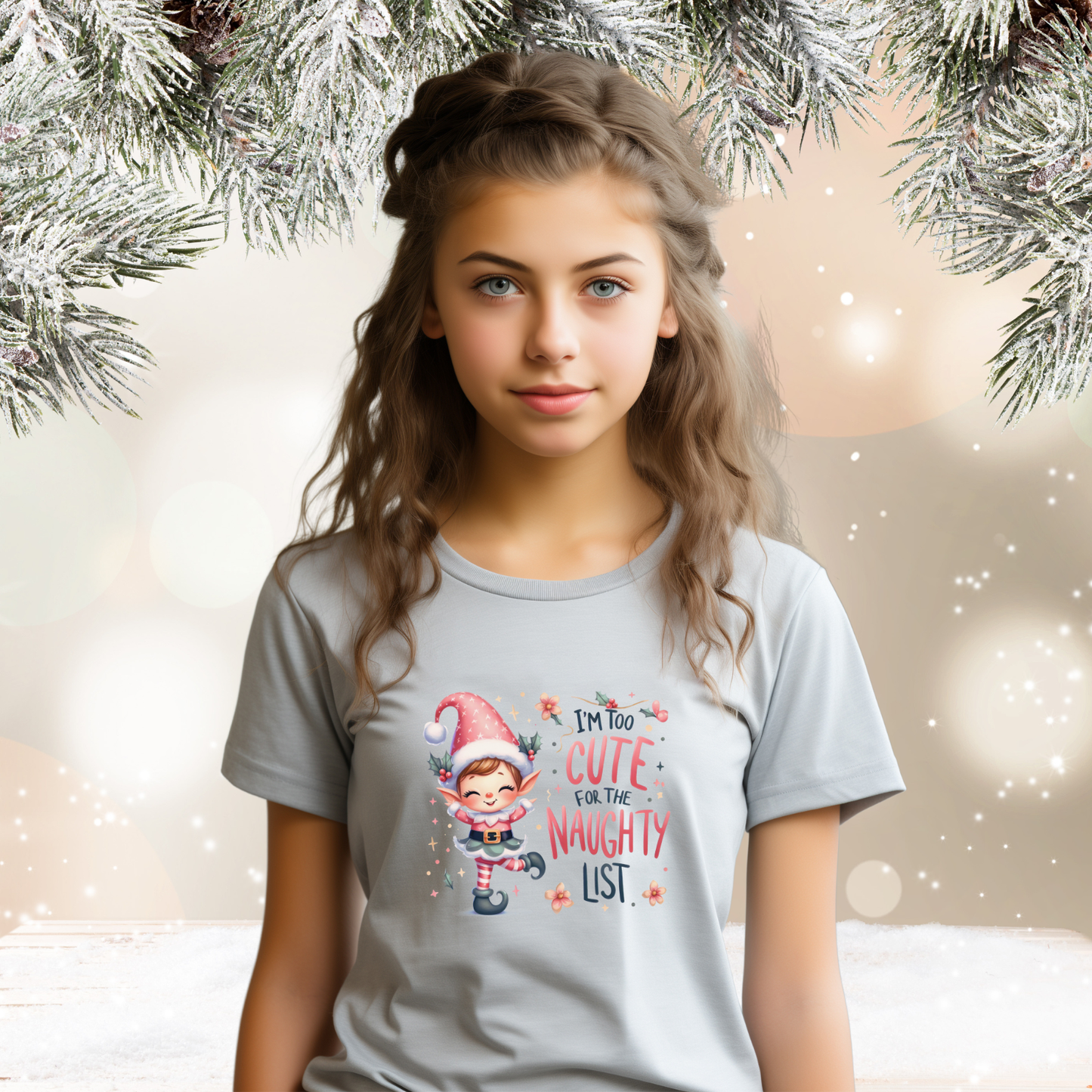 Too Cute For The Naughty List Kid’s T-Shirt