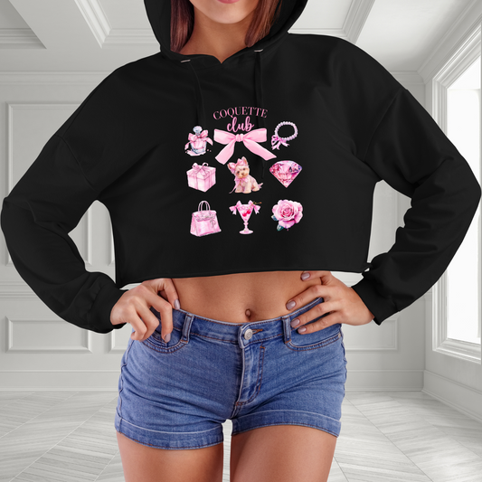Coquette Club Crop Hoodie