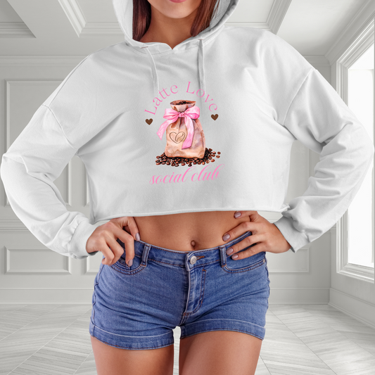 Latte Love Social Club Crop Hoodie