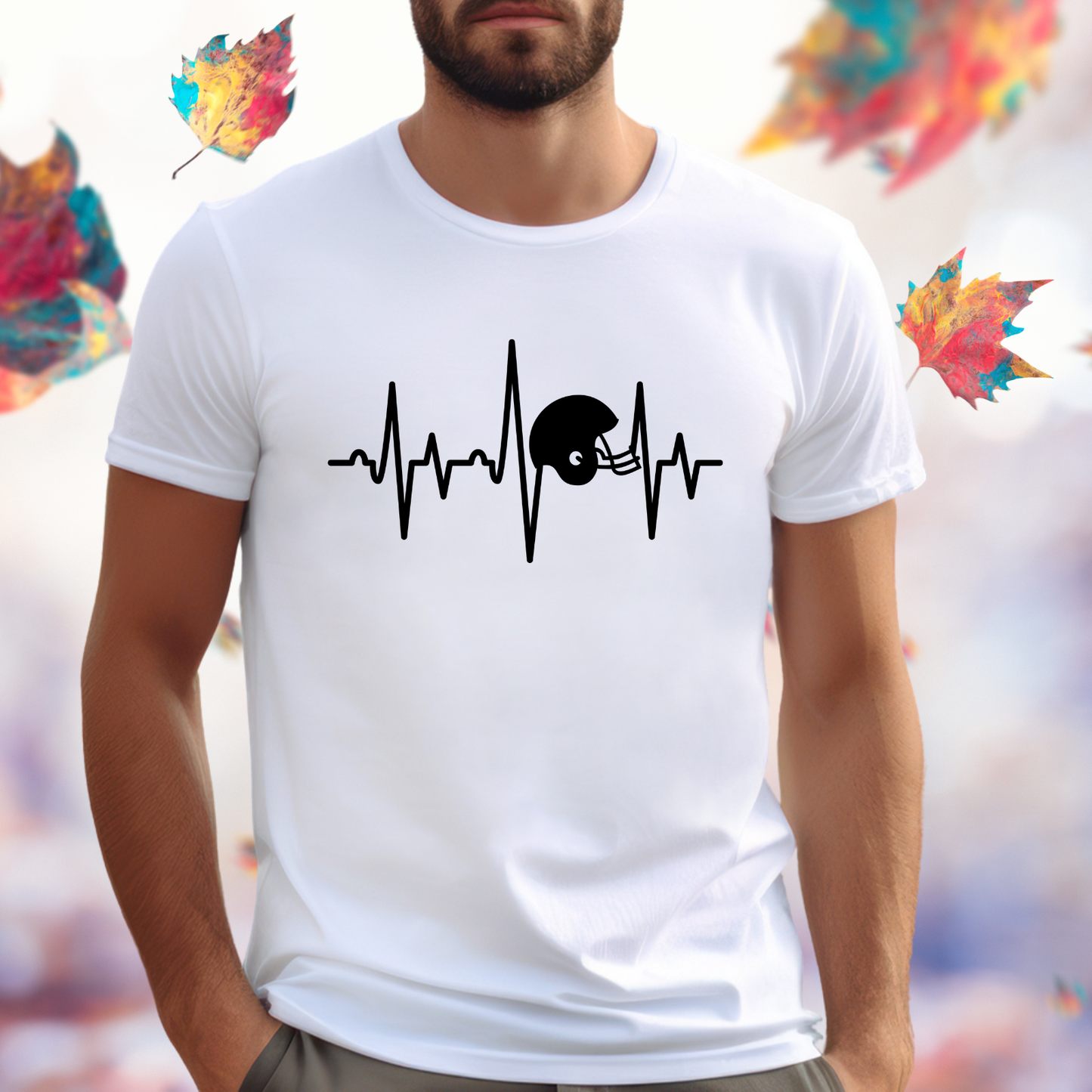 Football Helmet Heartbeat T-Shirt