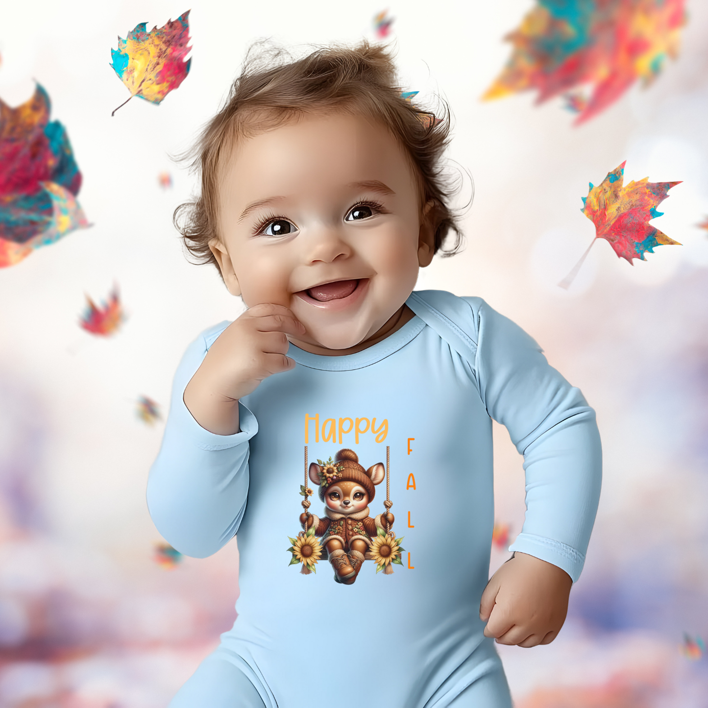 Happy Fall Infant Long Sleeve Onesie