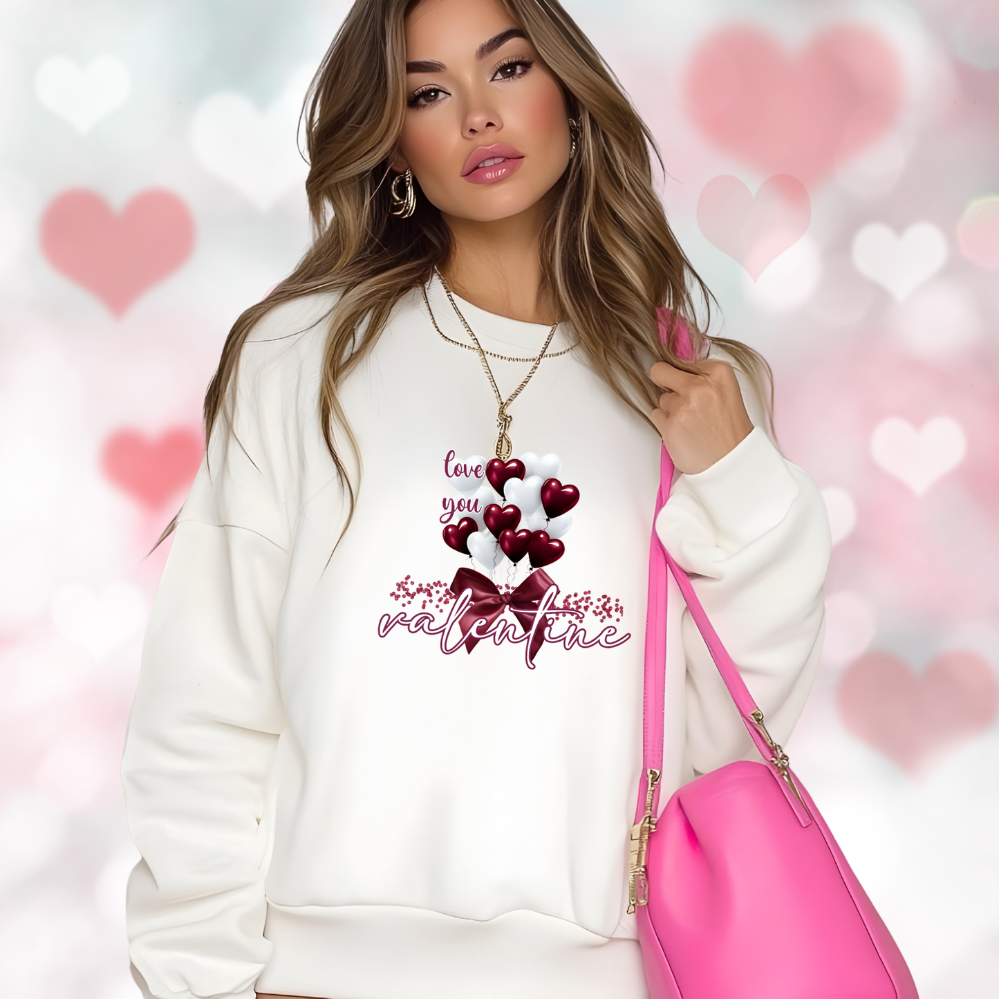 Love You Valentine Crewneck Sweatshirt