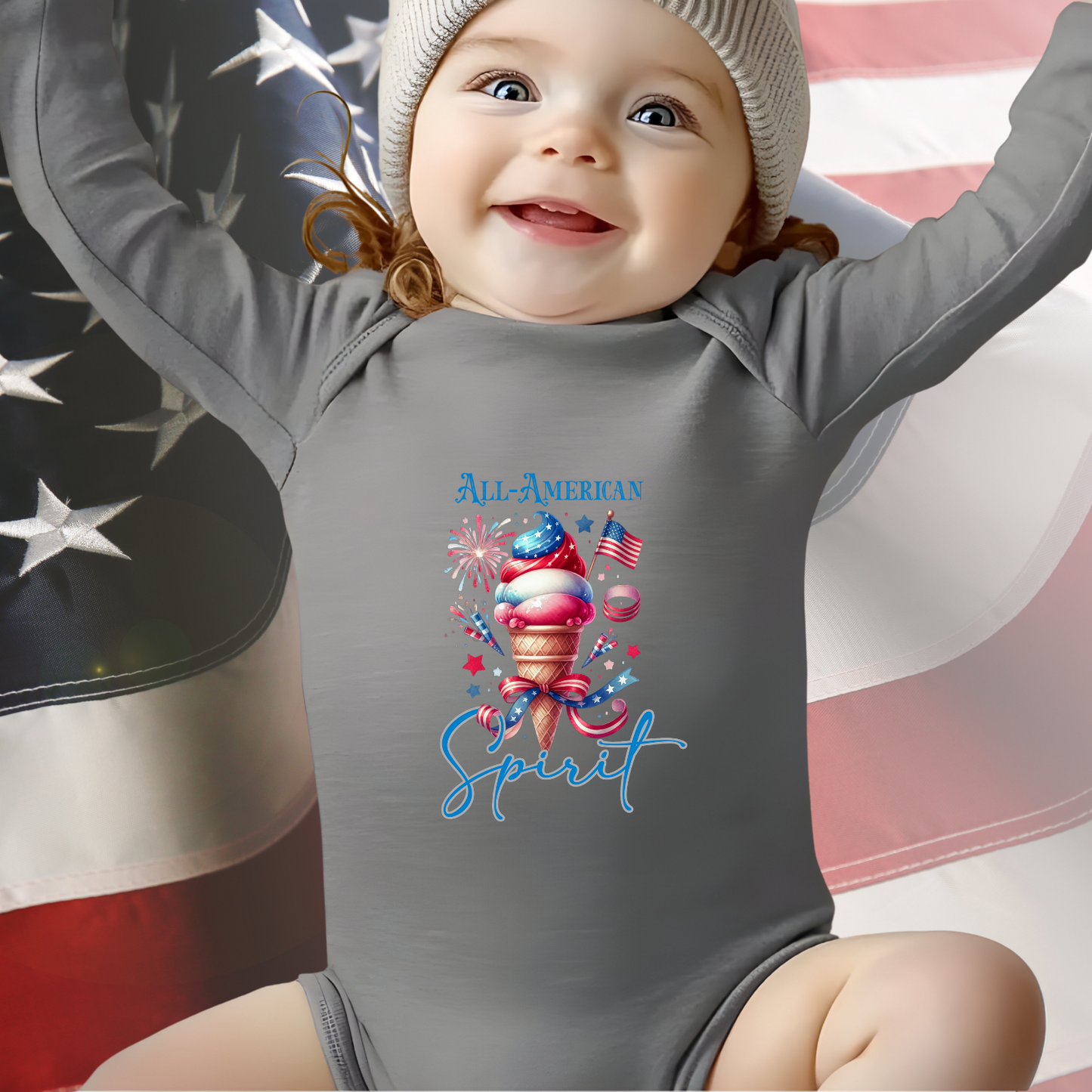 All-American Spirit Infant Long Sleeve Onesie