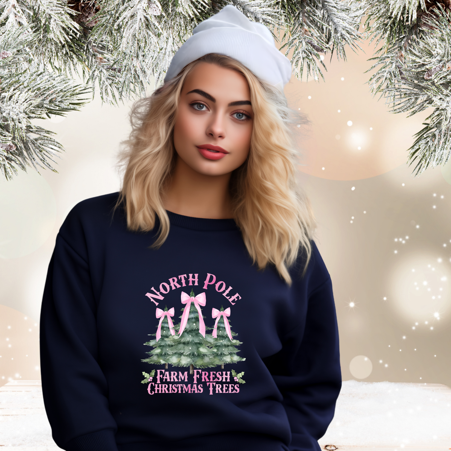 North Pole Christmas Trees Crewneck Sweatshirt
