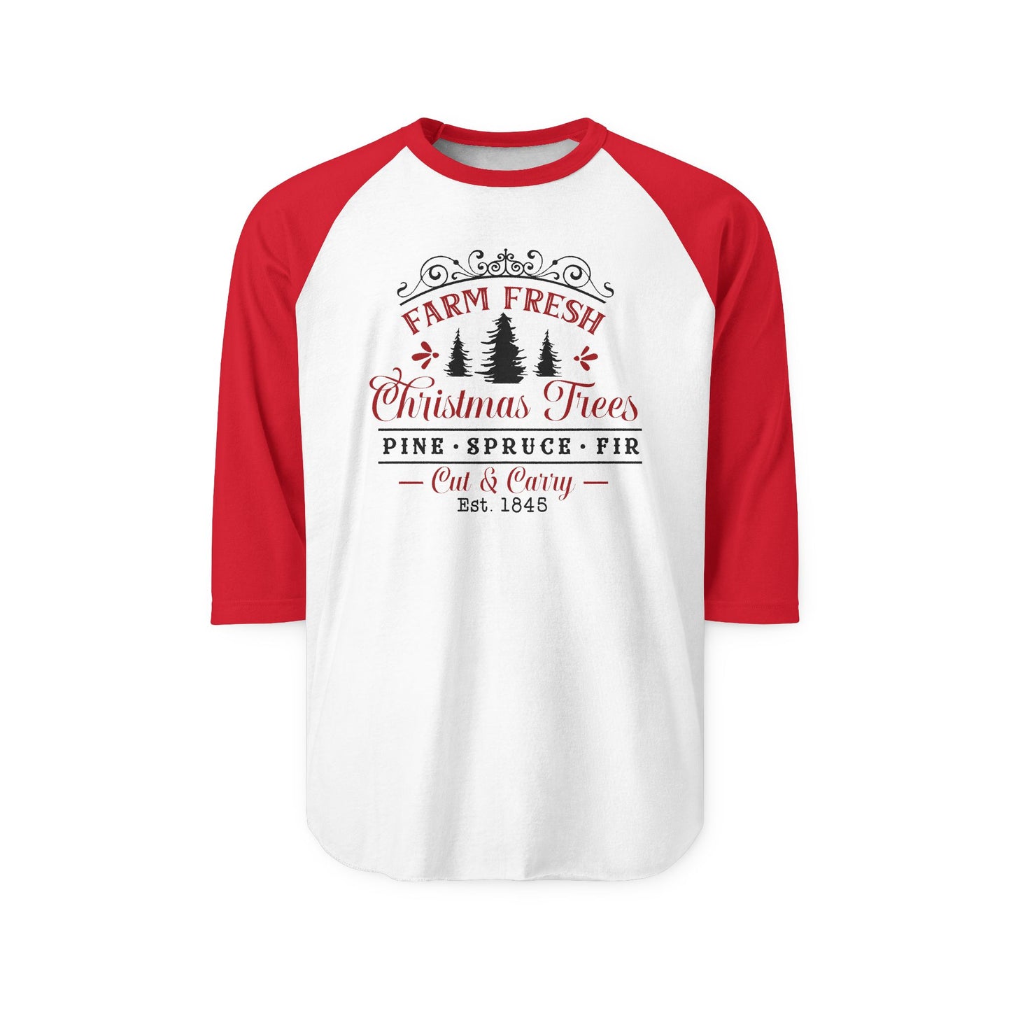 Farm Fresh Christmas Trees Baseball Tee