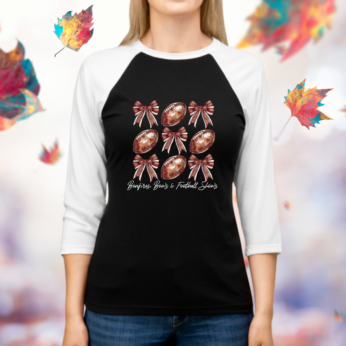 Bonfires, Bows, & Football Shows Baseball Tee