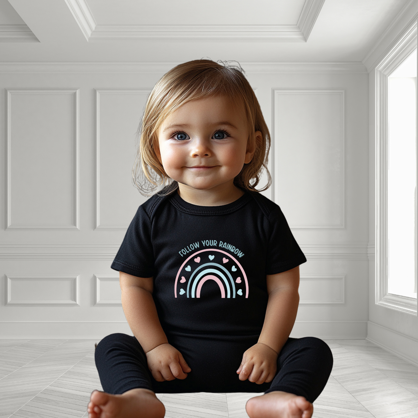 Follow Your Rainbow Infant Short Sleeve Onesie
