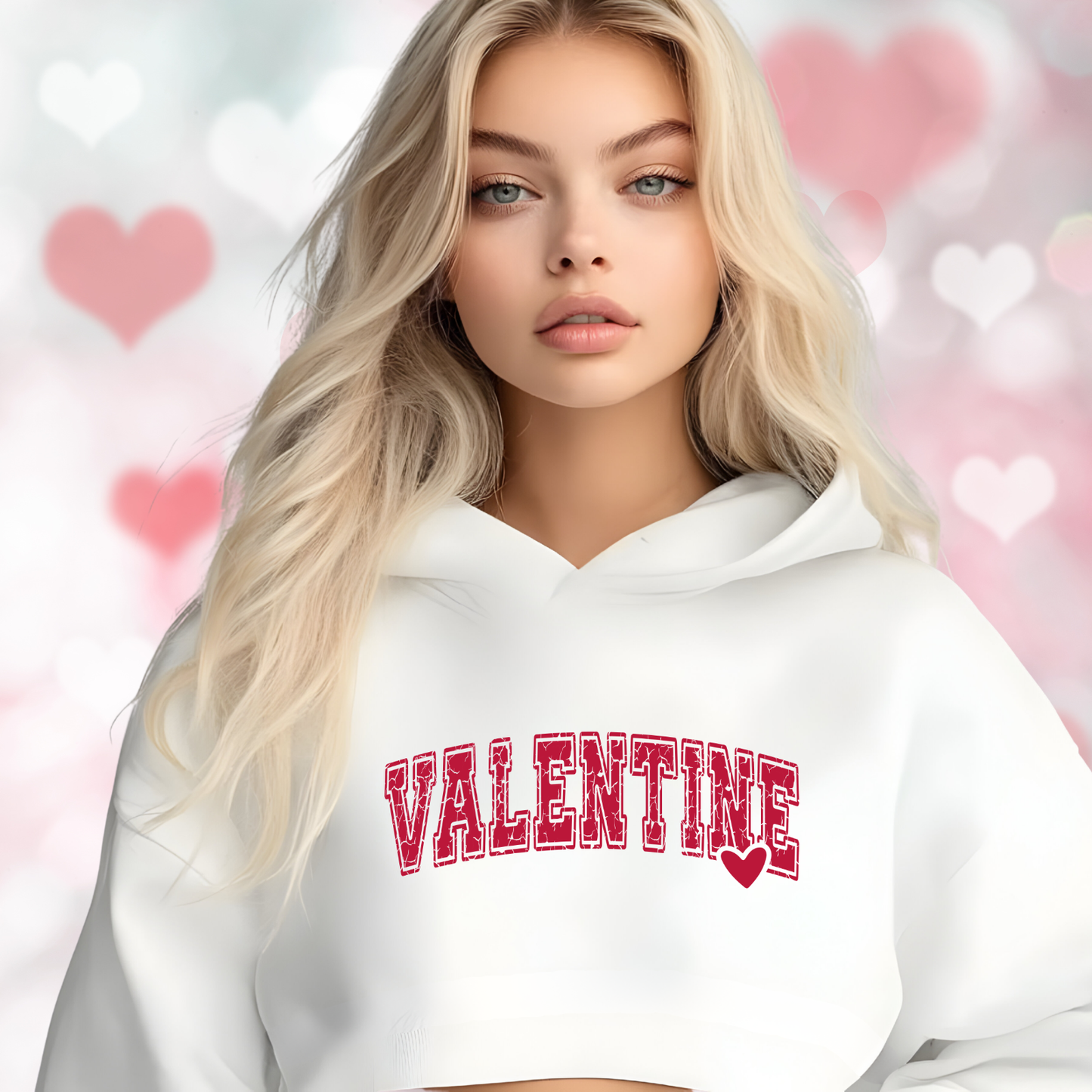 Varsity Valentine Crop Hoodie