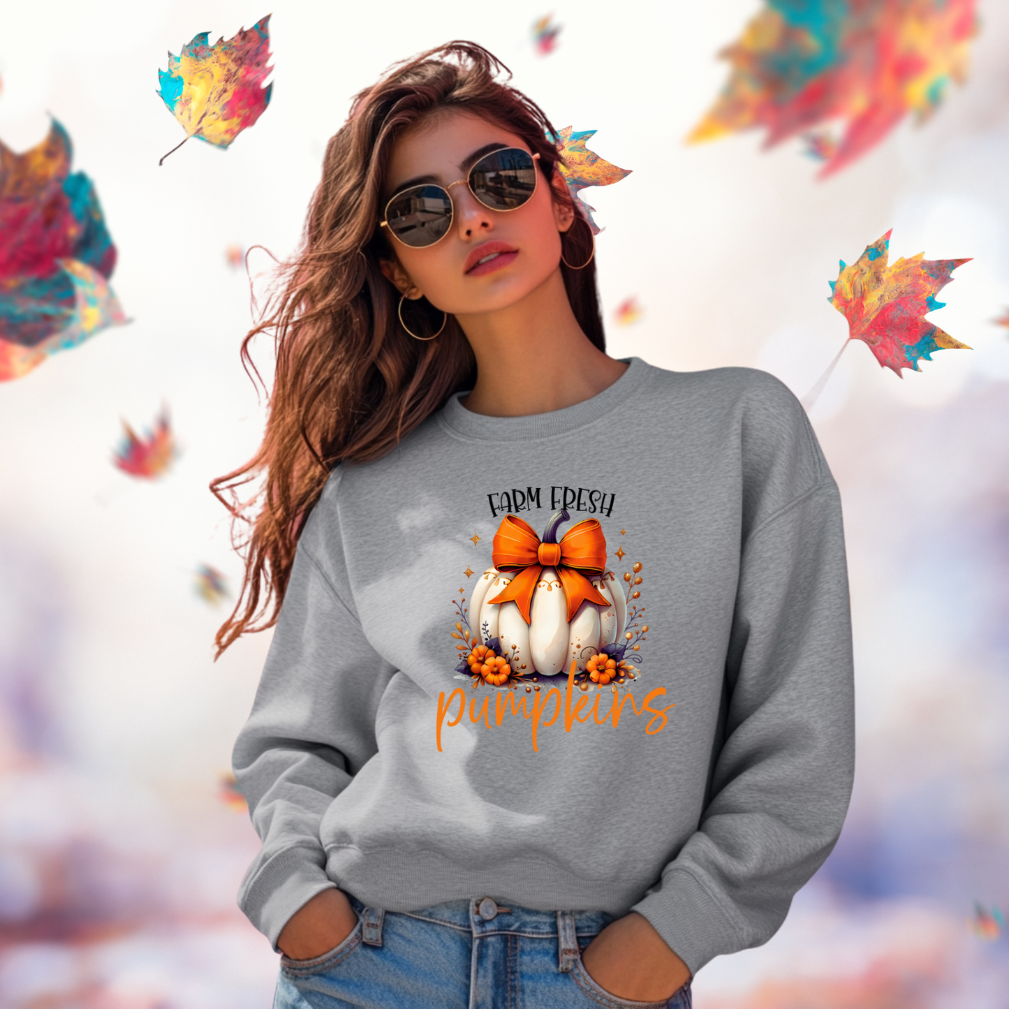 Farm Fresh Pumpkins Crewneck Sweatshirt