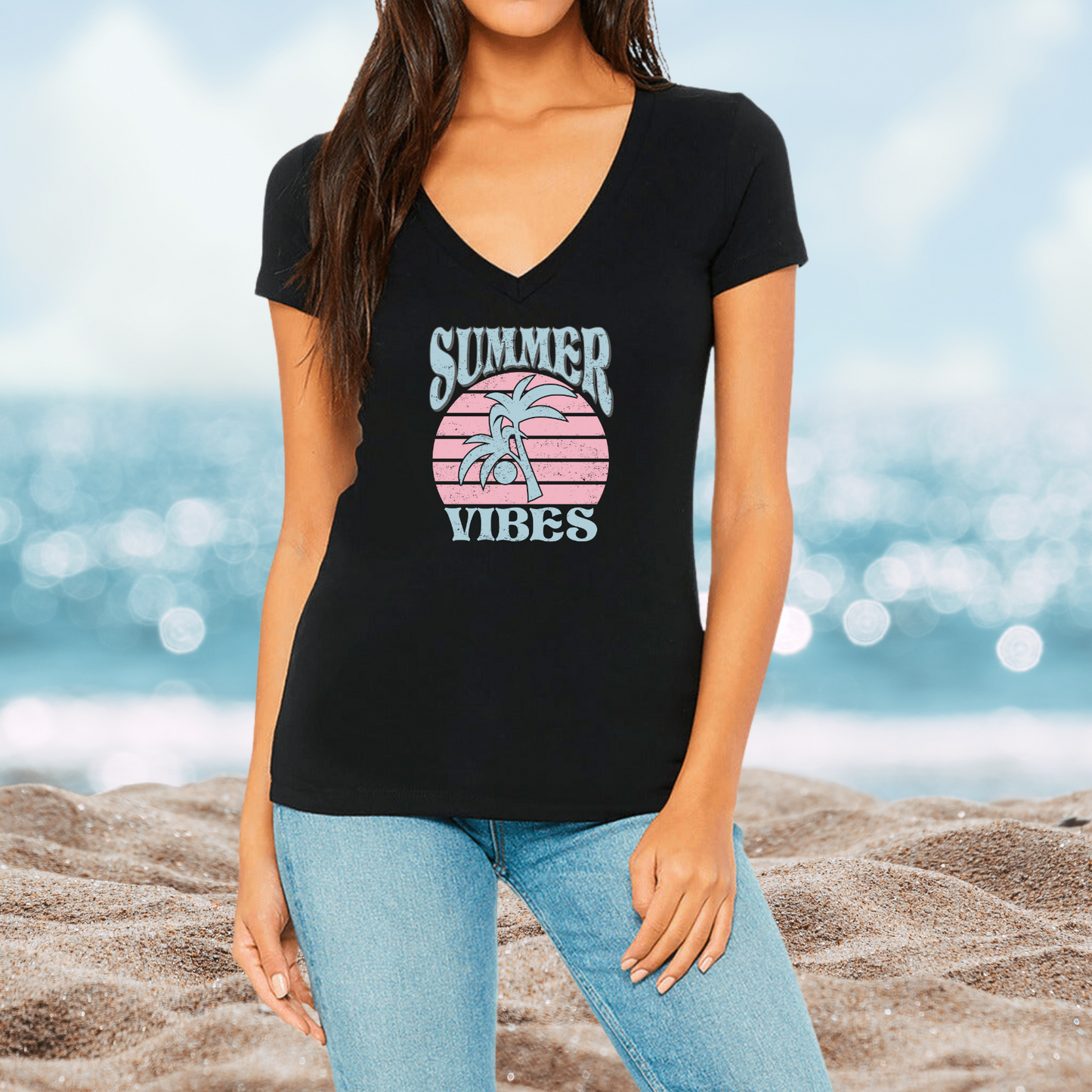 Summer VIbes V-Neck T-Shirt