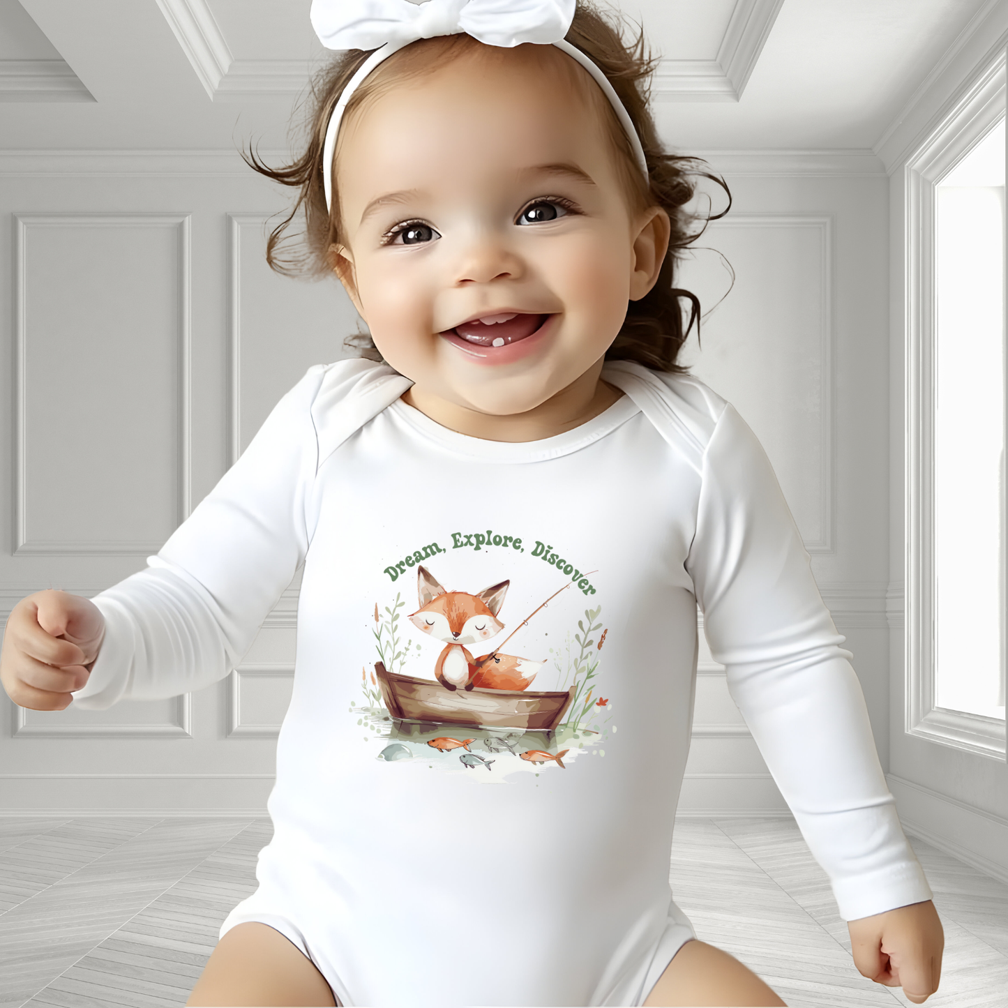 Dream, Explore, Discover Infant Long Sleeve Onesie