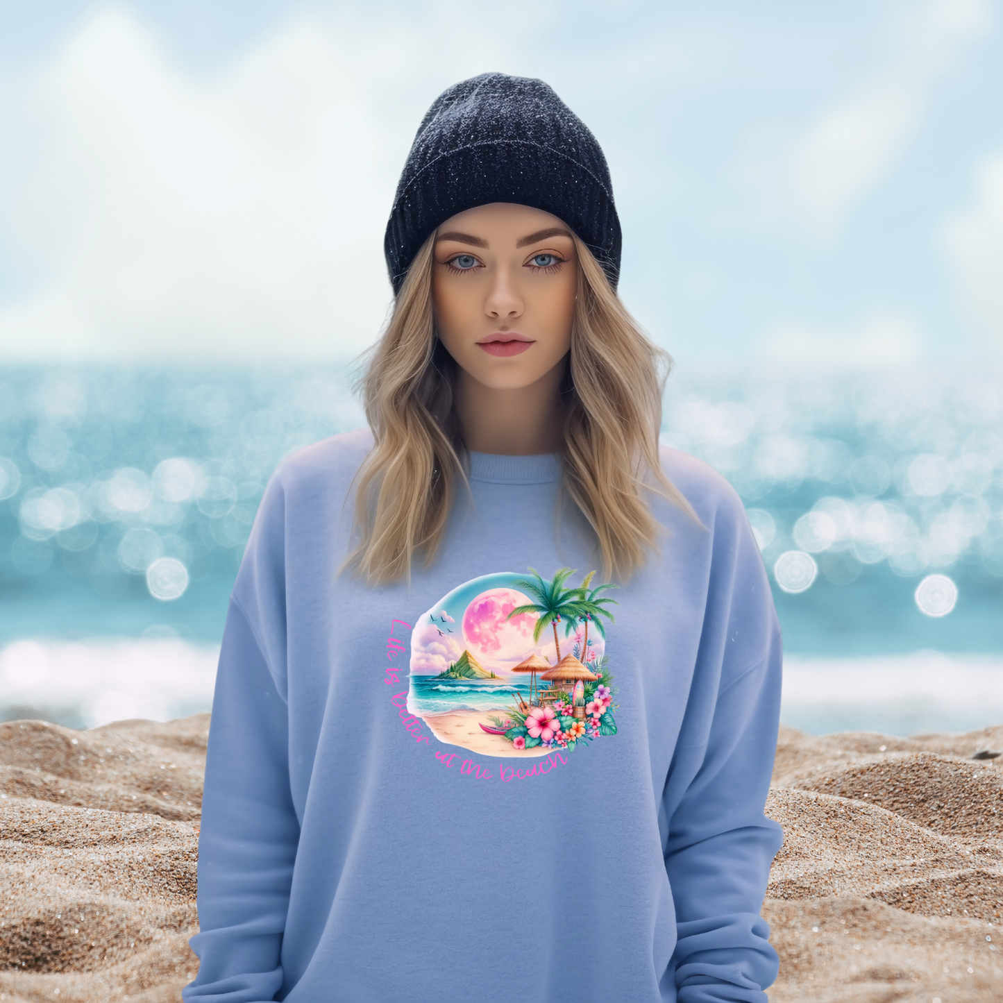 Life Is Better At The Beach Crewneck Sweatshirt