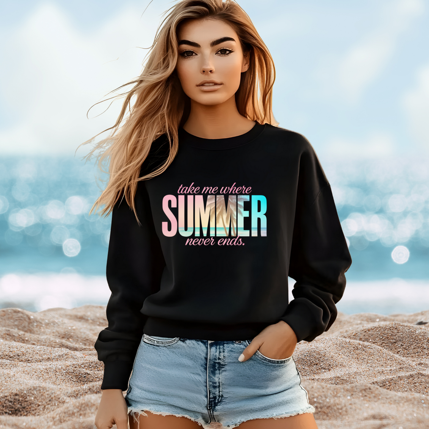 Where Summer Never Ends Crewneck Sweatshirt