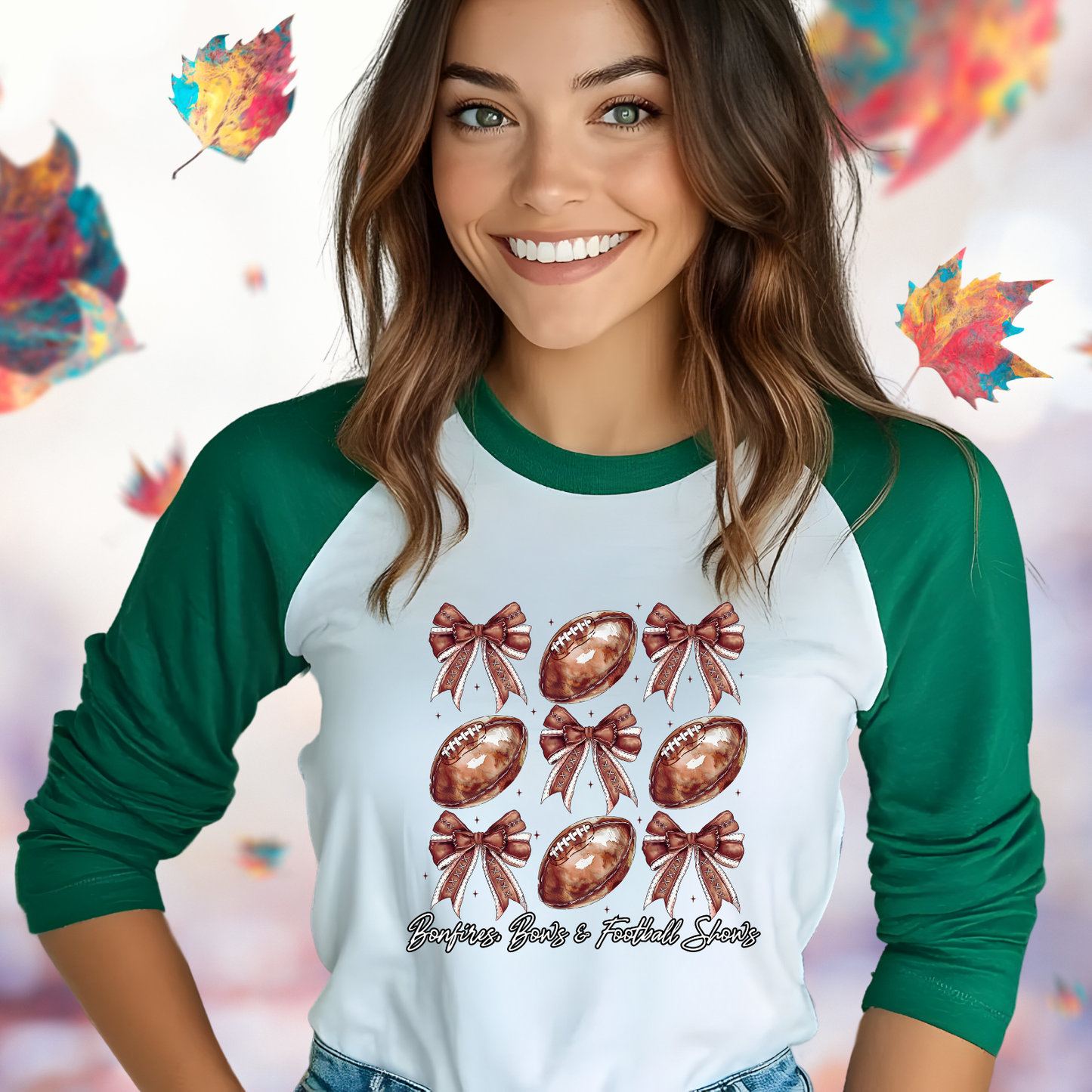 Bonfires, Bows, & Football Shows Baseball Tee