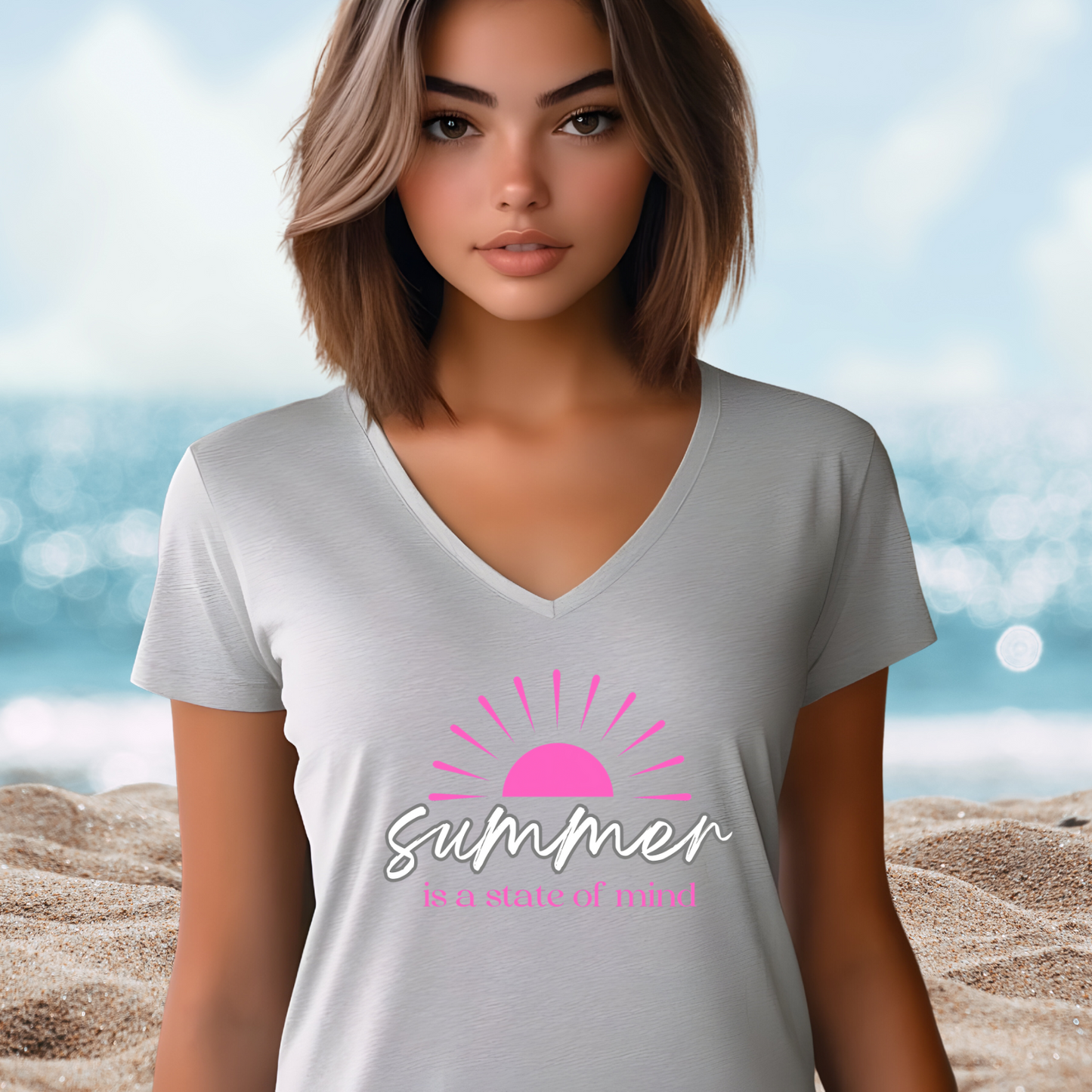 Summer Is A State Of Mind V-Neck Tee