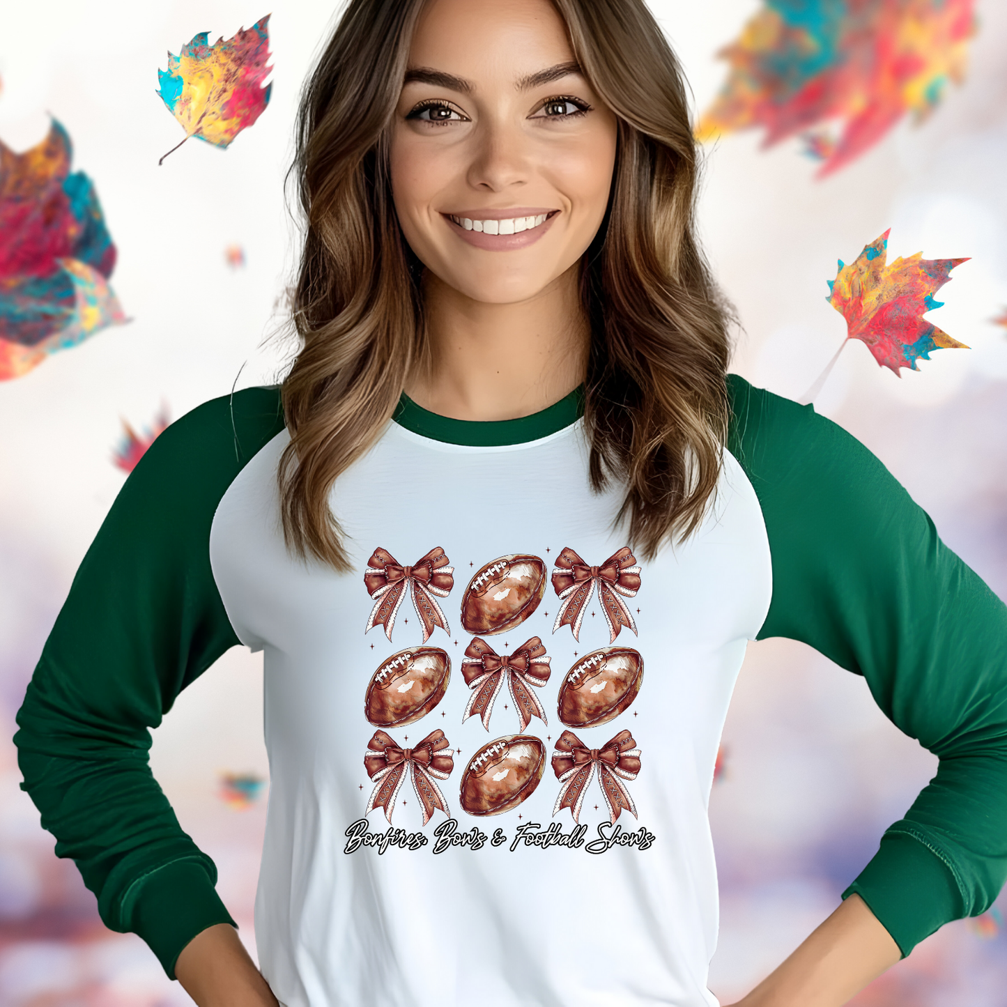 Bonfires, Bows, & Football Shows Baseball Tee