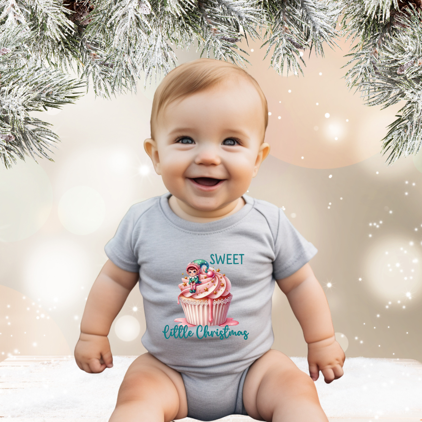 Sweet Little Christmas Infant Short Sleeve Onesie