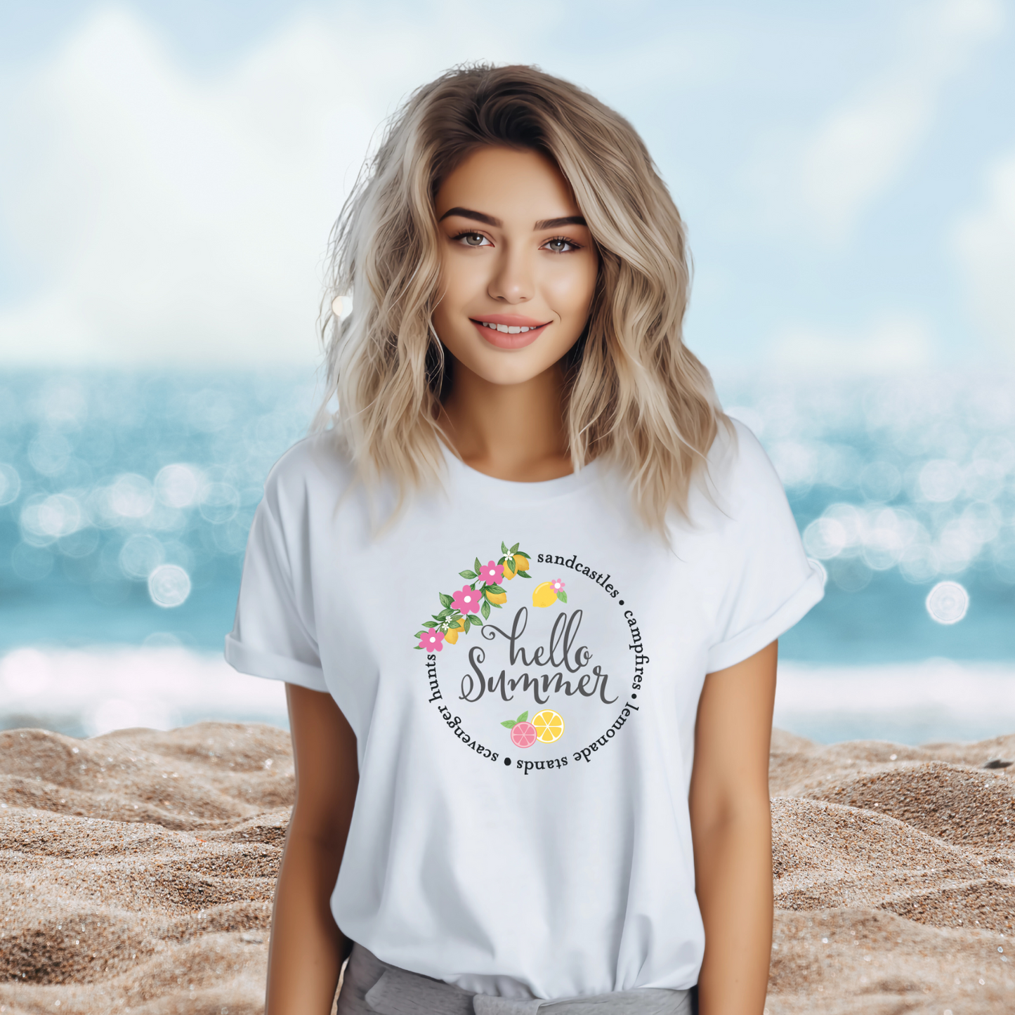 Hello Summer Sandcastles T-Shirt