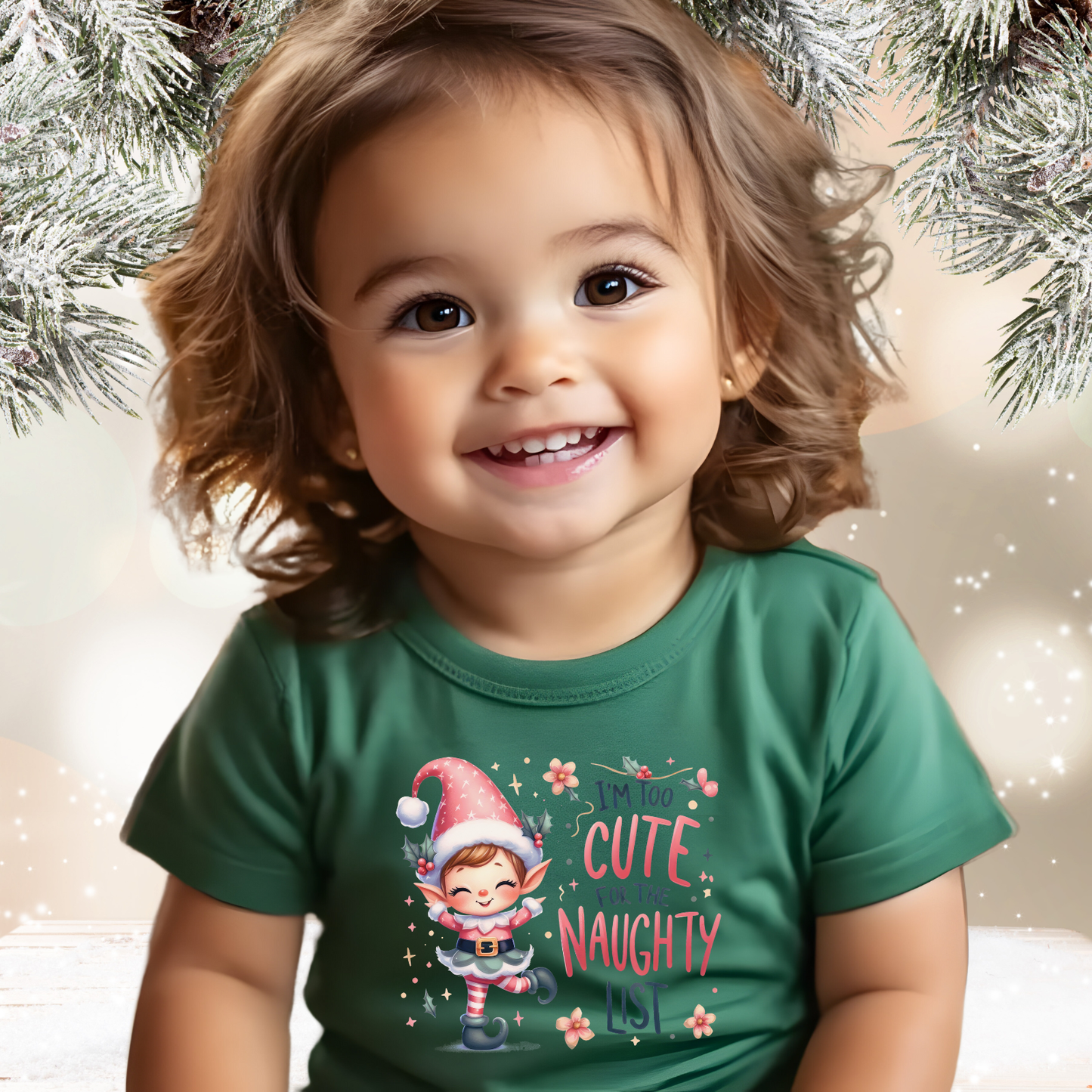 Too Cute For The Naughty List Toddler T-Shirt