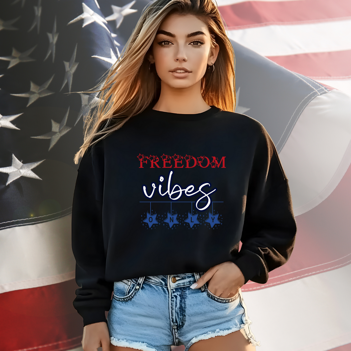 Freedom Vibes Only Crewneck Sweatshirt