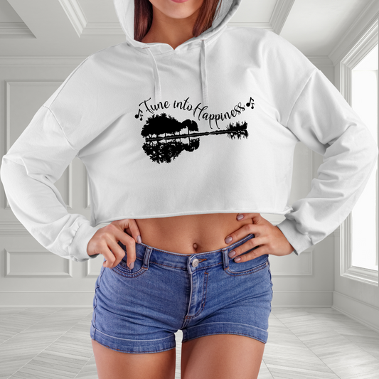 Tune into Happiness Crop Hoodie