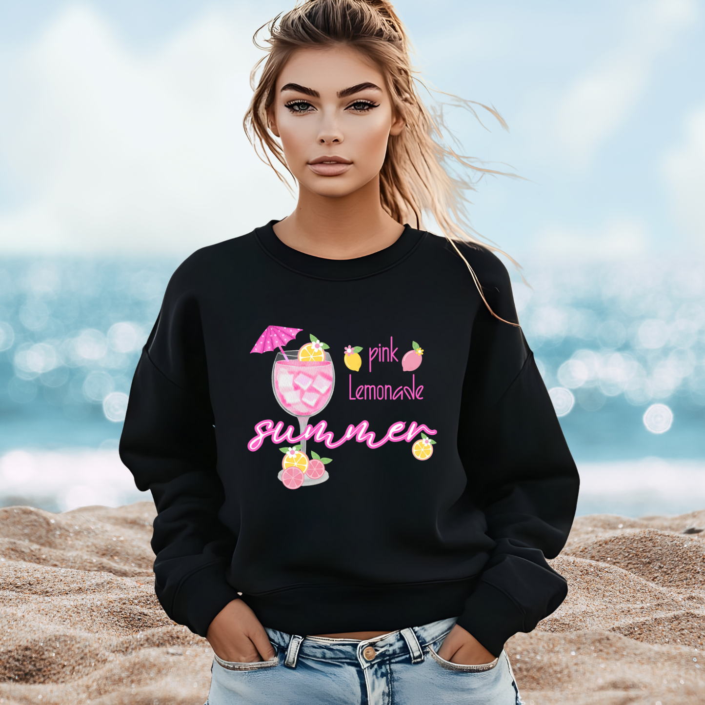 Pink Lemonade Summer Crewneck Sweatshirt