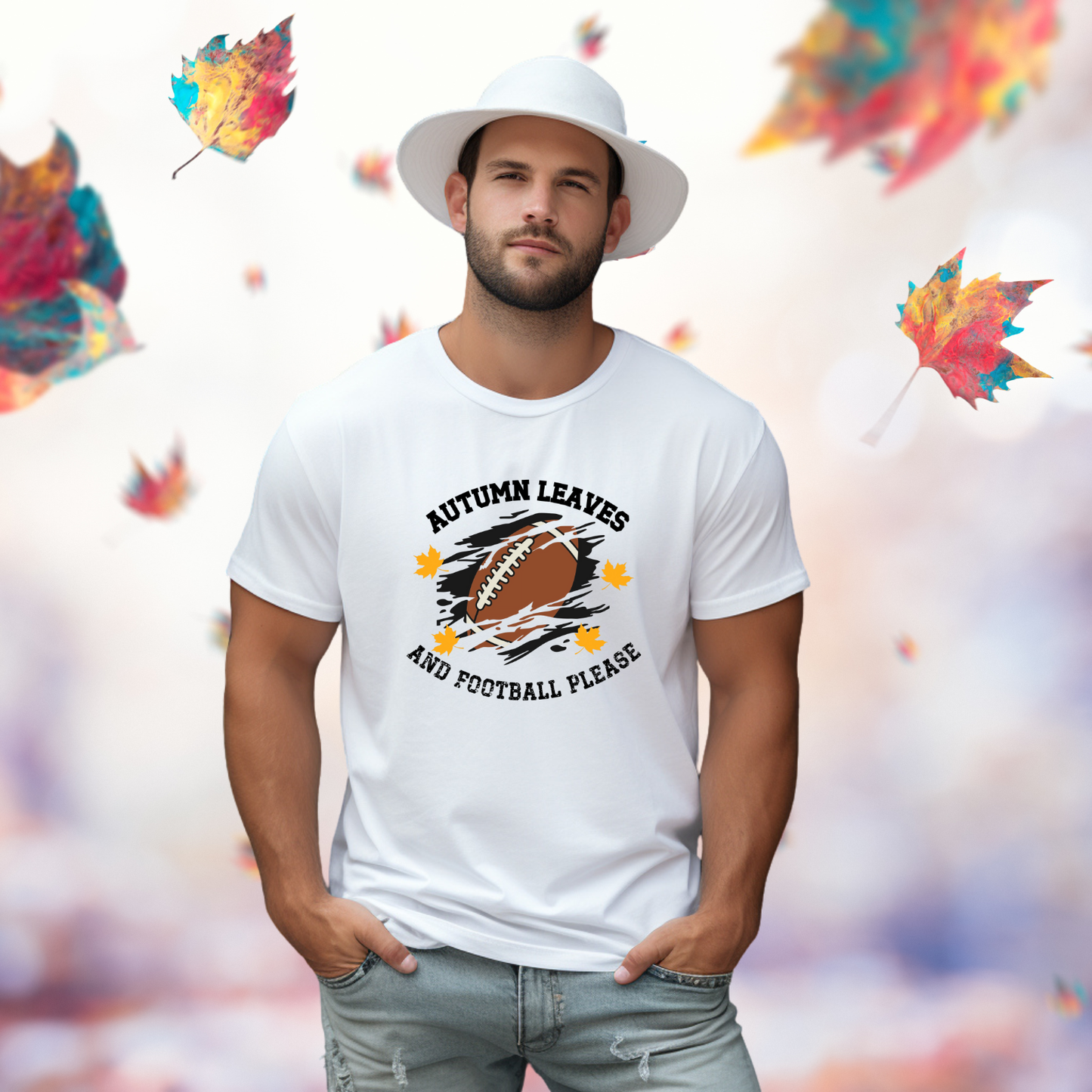 Autumn Leaves And Football Please T-Shirt