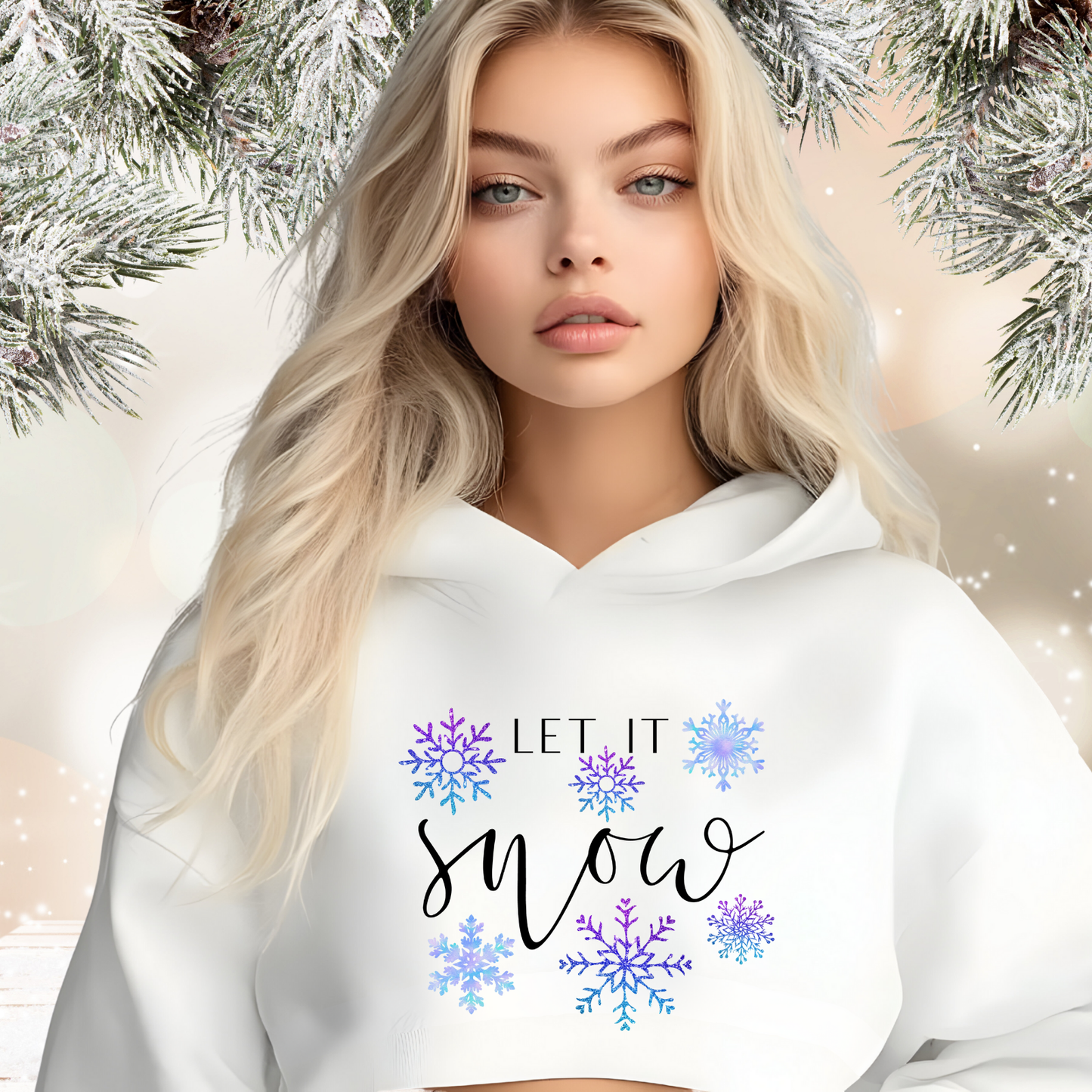 Let It Snow Crop Hoodie