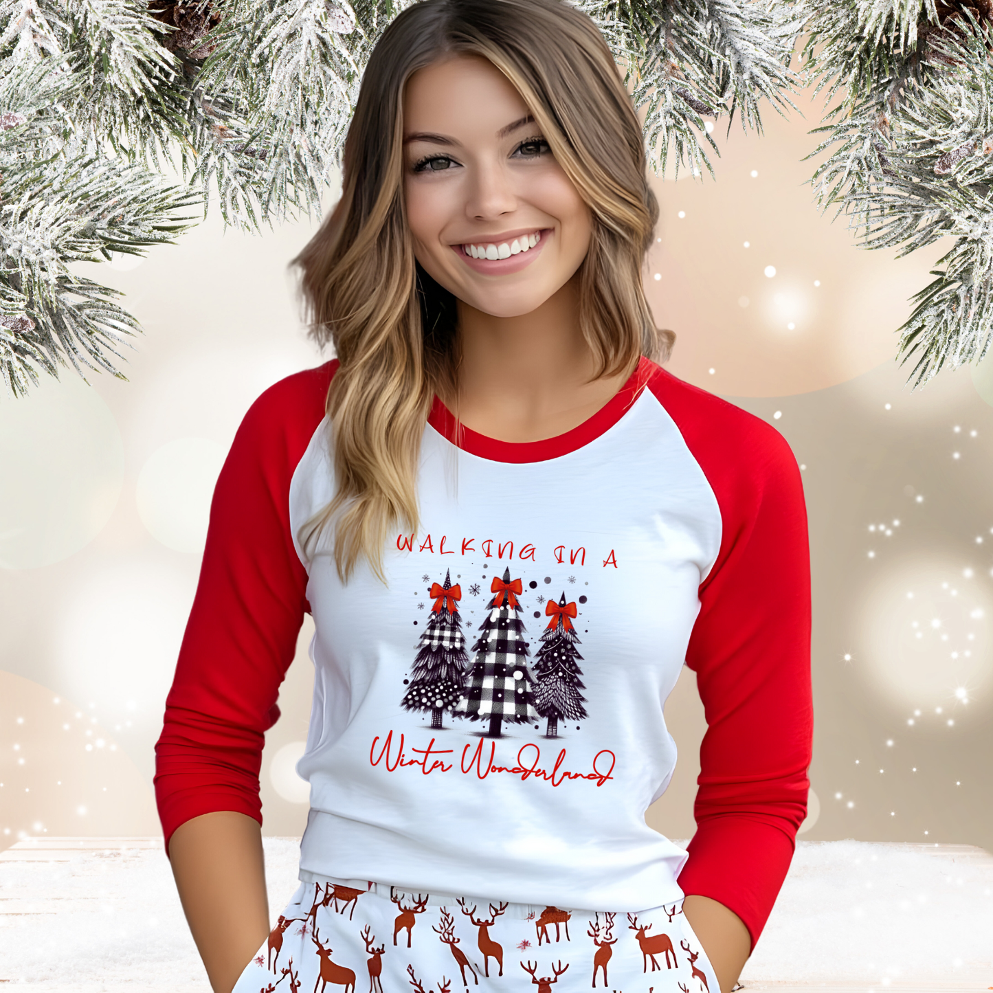 Walking In A Winter Wonderland Baseball Tee
