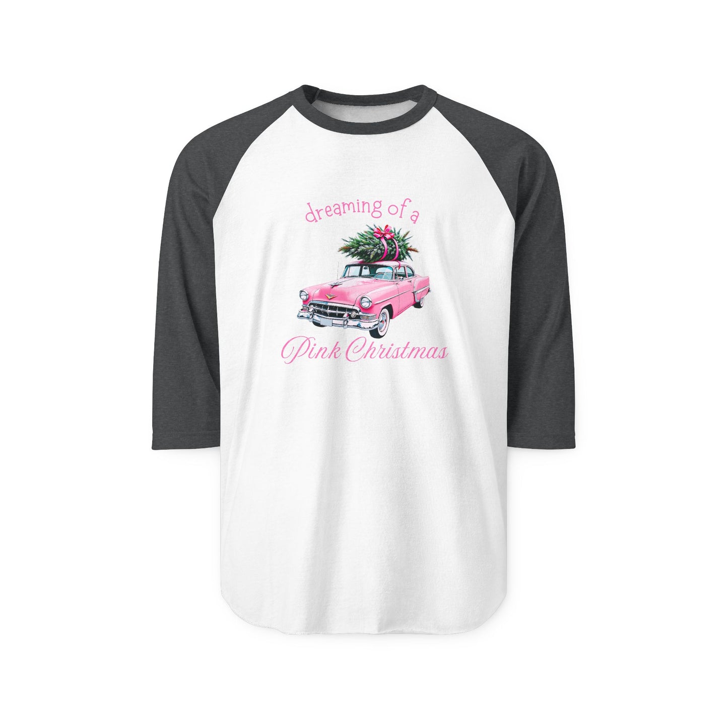 Dreaming Of A Pink Christmas Baseball Tee
