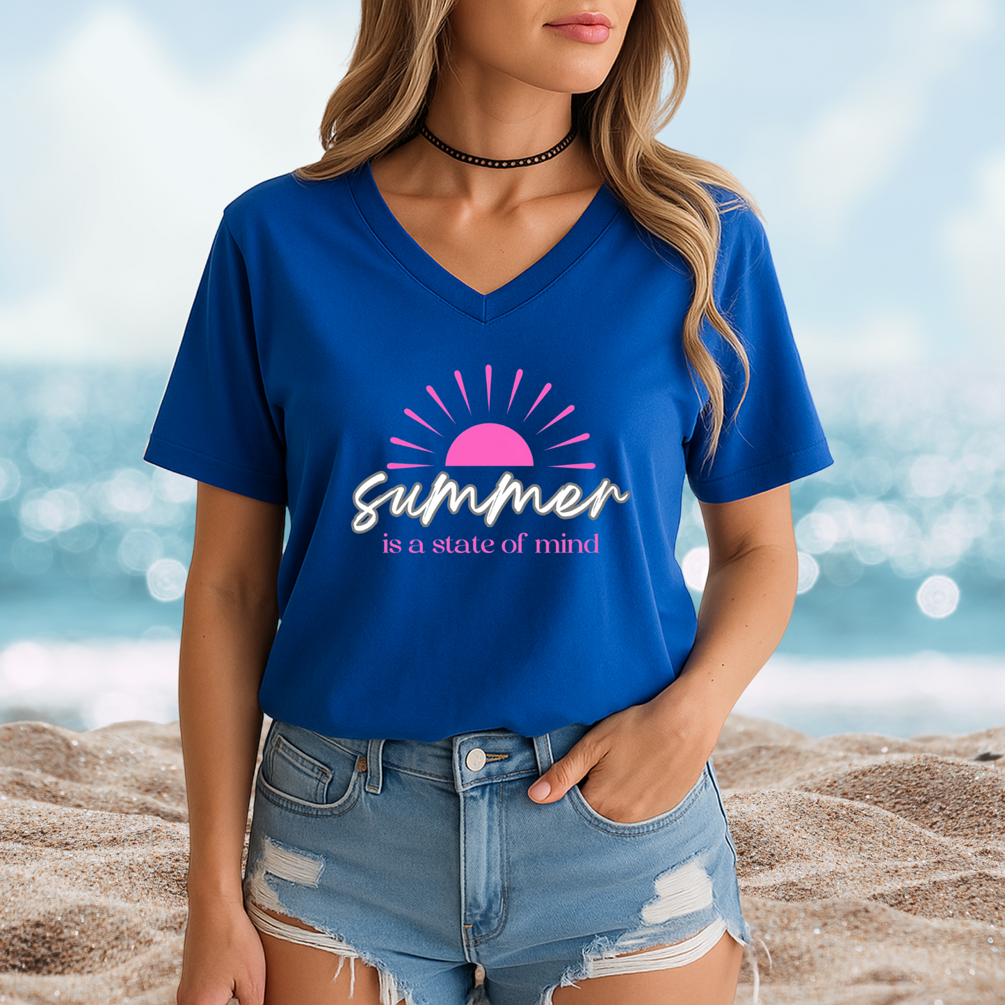 Summer Is A State Of Mind V-Neck Tee