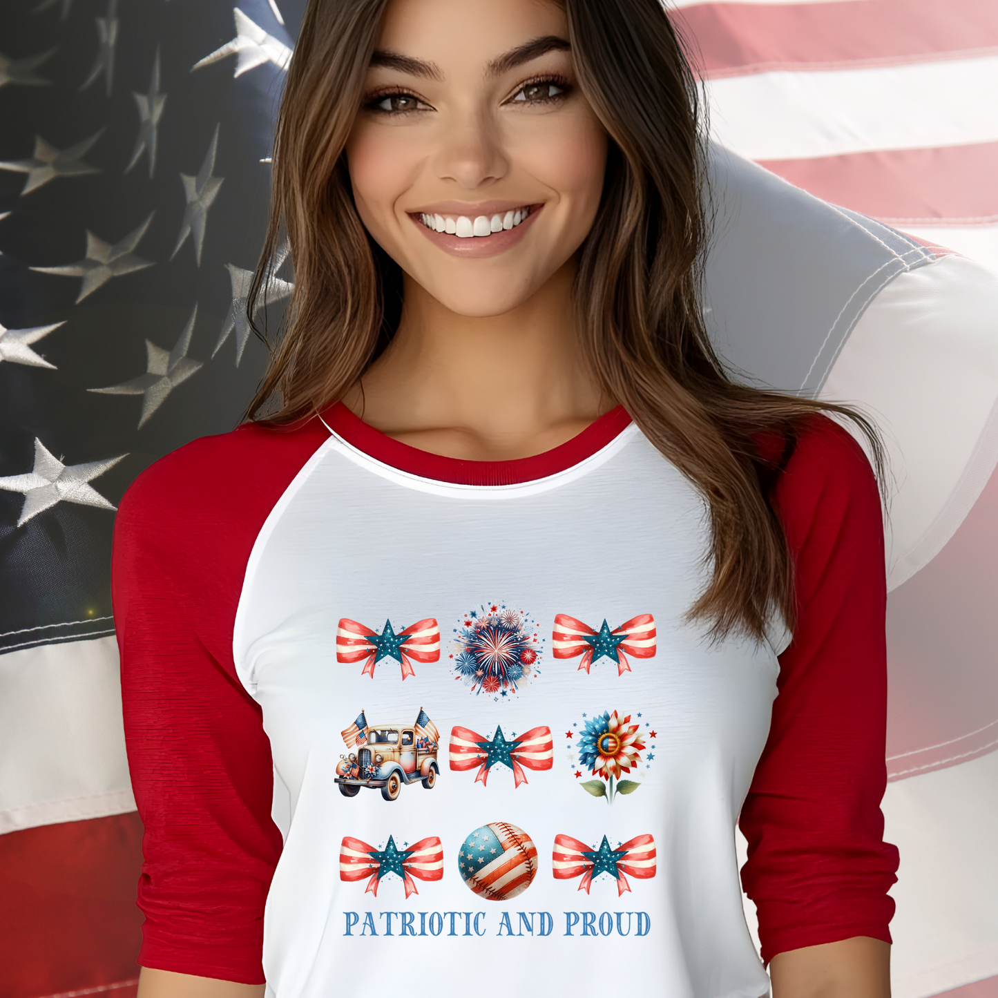 Patriotic And Proud Baseball Tee