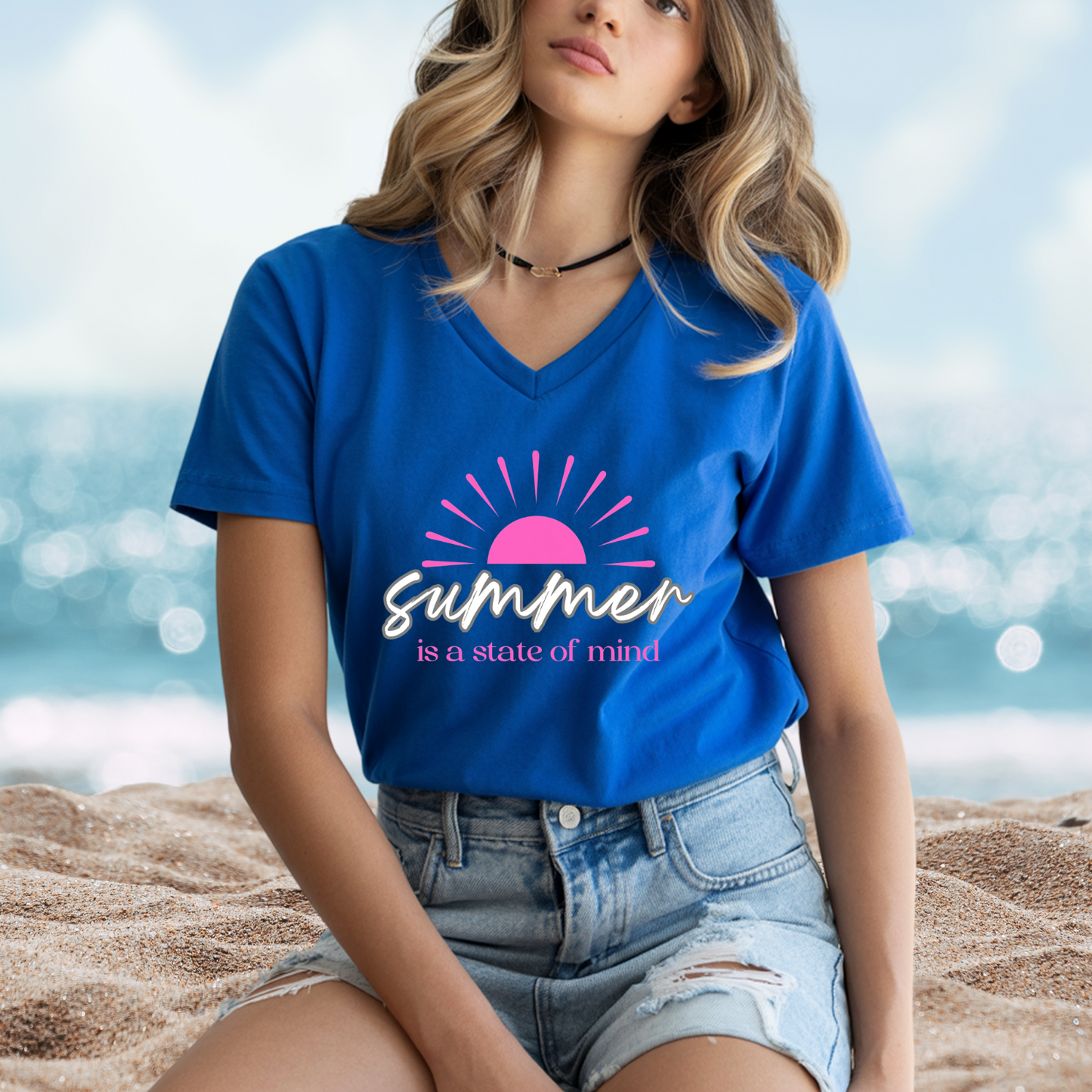 Summer Is A State Of Mind V-Neck Tee