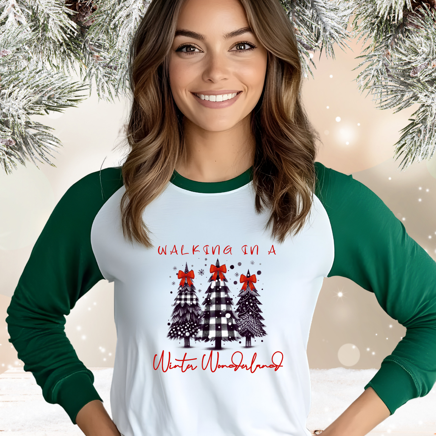 Walking In A Winter Wonderland Baseball Tee