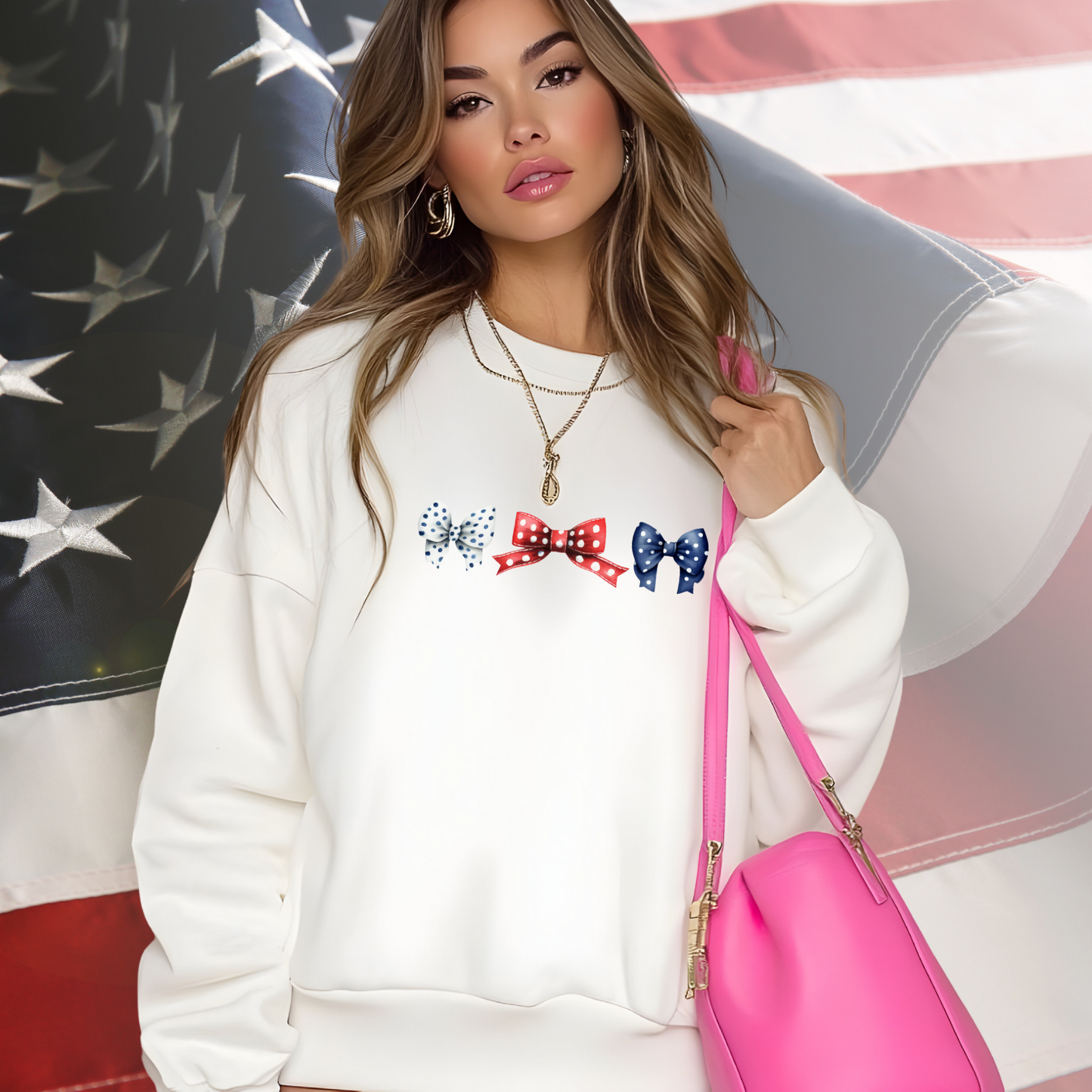 Patriotic Bows Crewneck Sweatshirt