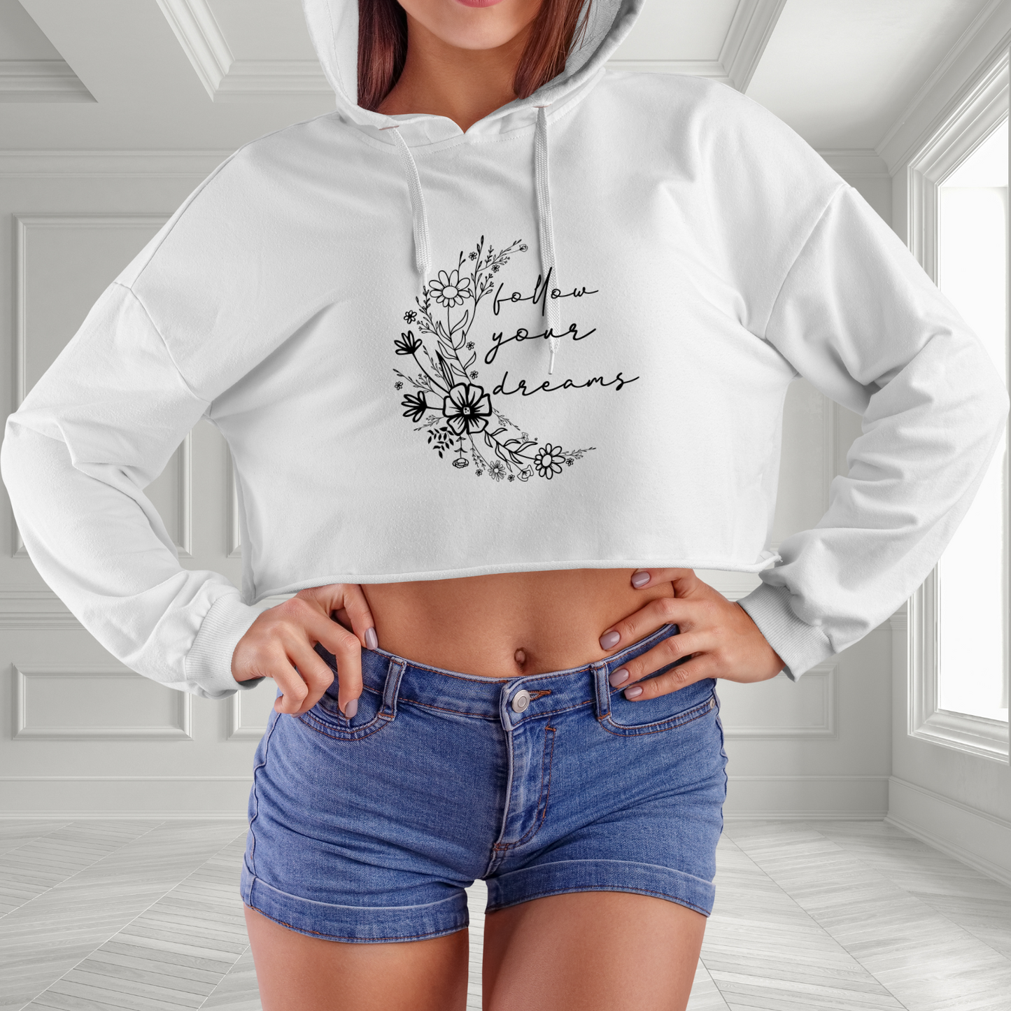 Follow Your Dreams Crop Hoodie