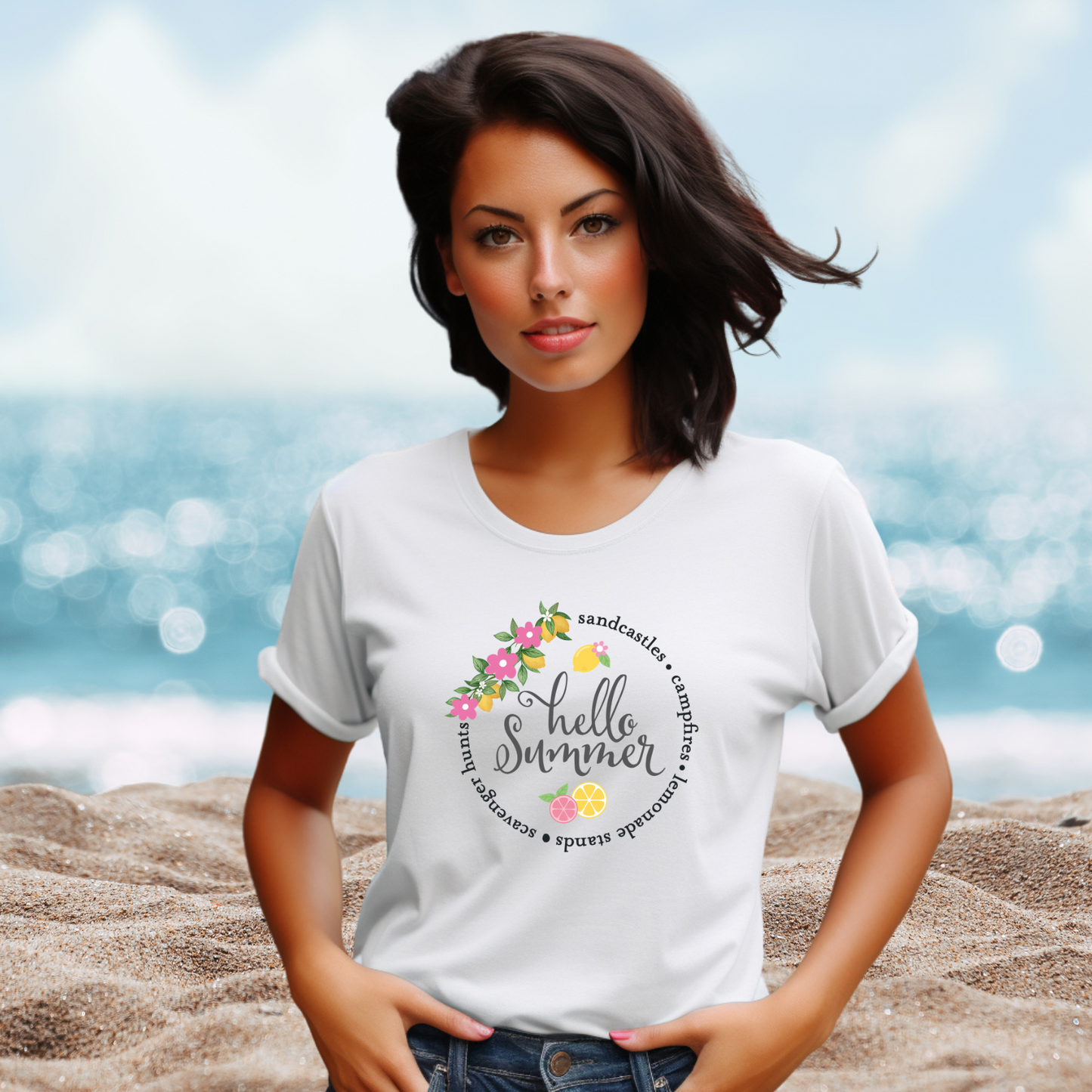 Hello Summer Sandcastles T-Shirt