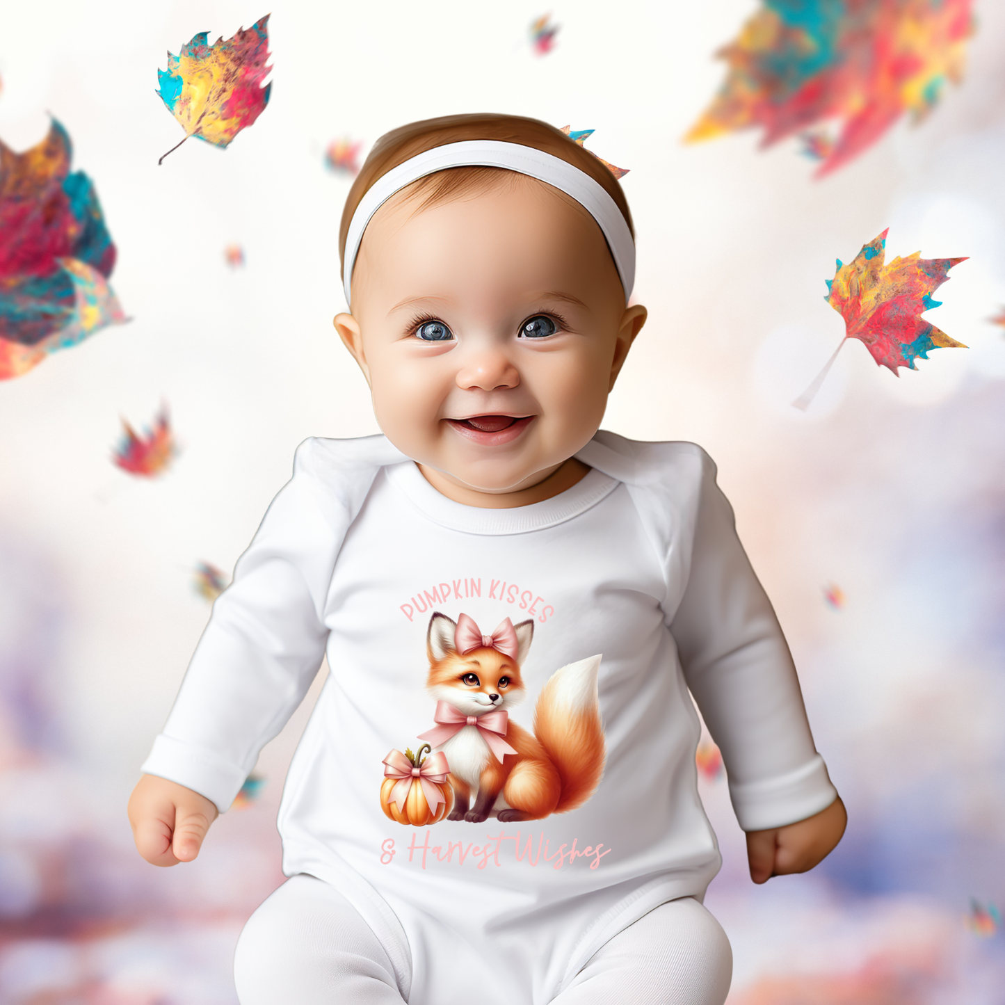 Pumpkin Kisses & Harvest Wishes Infant Long Sleeve Onesie
