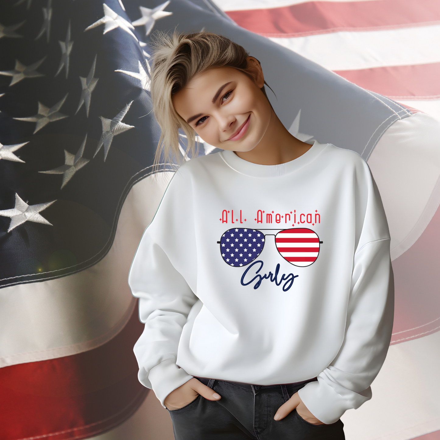 All American Girly Crewneck Sweatshirt