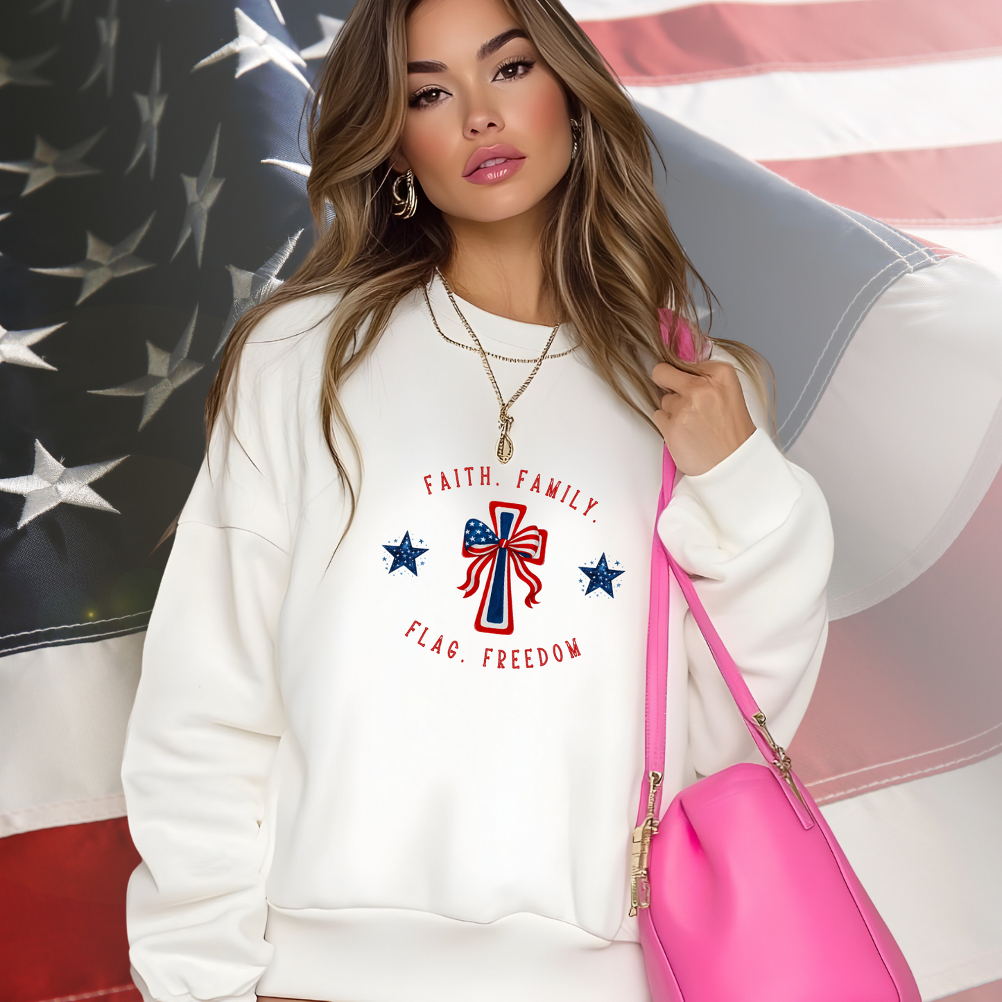 Faith Family Freedom Crewneck Sweatshirt
