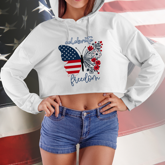 Celebrate Freedom Crop Hoodie
