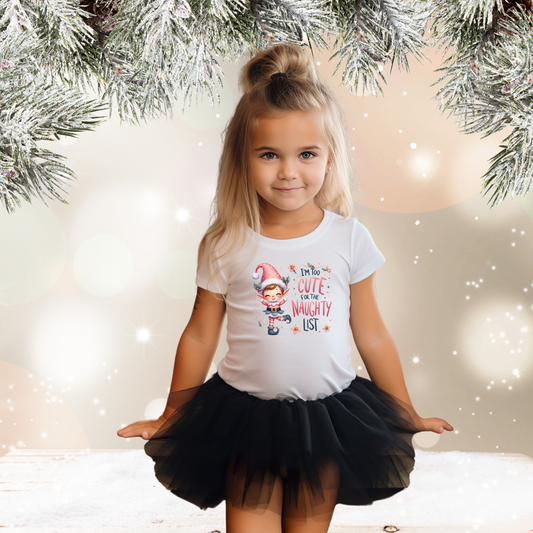 Too Cute For The Naughty List Toddler T-Shirt
