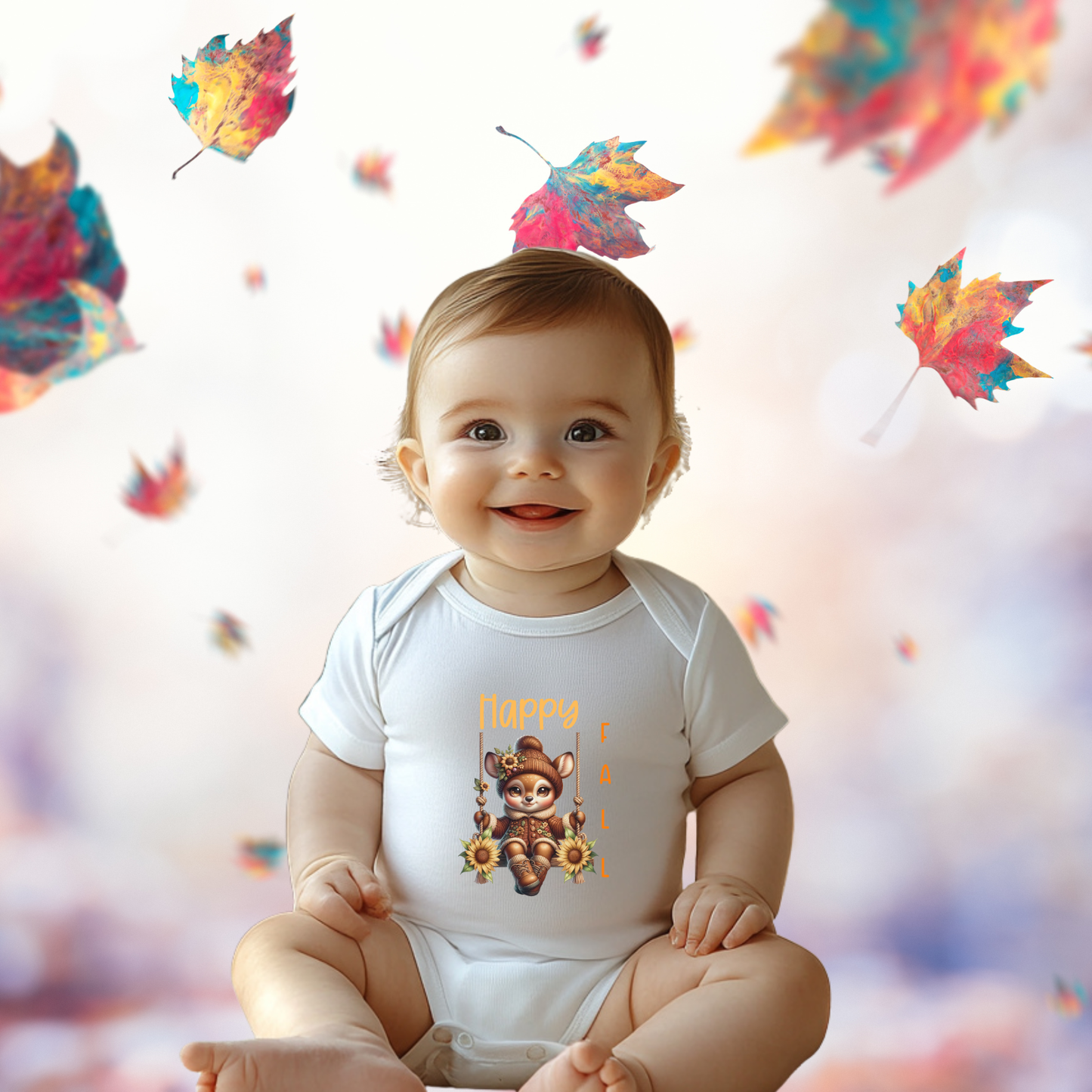 Happy Fall Infant Short Sleeve Onesie