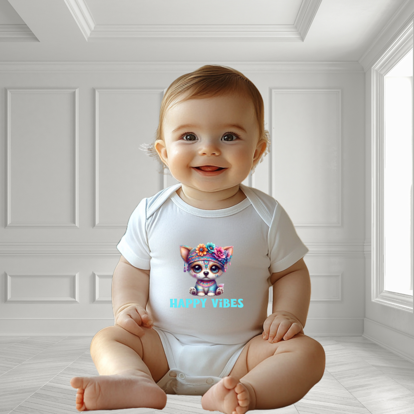 Happy Vibes Infant Short Sleeve Onesie