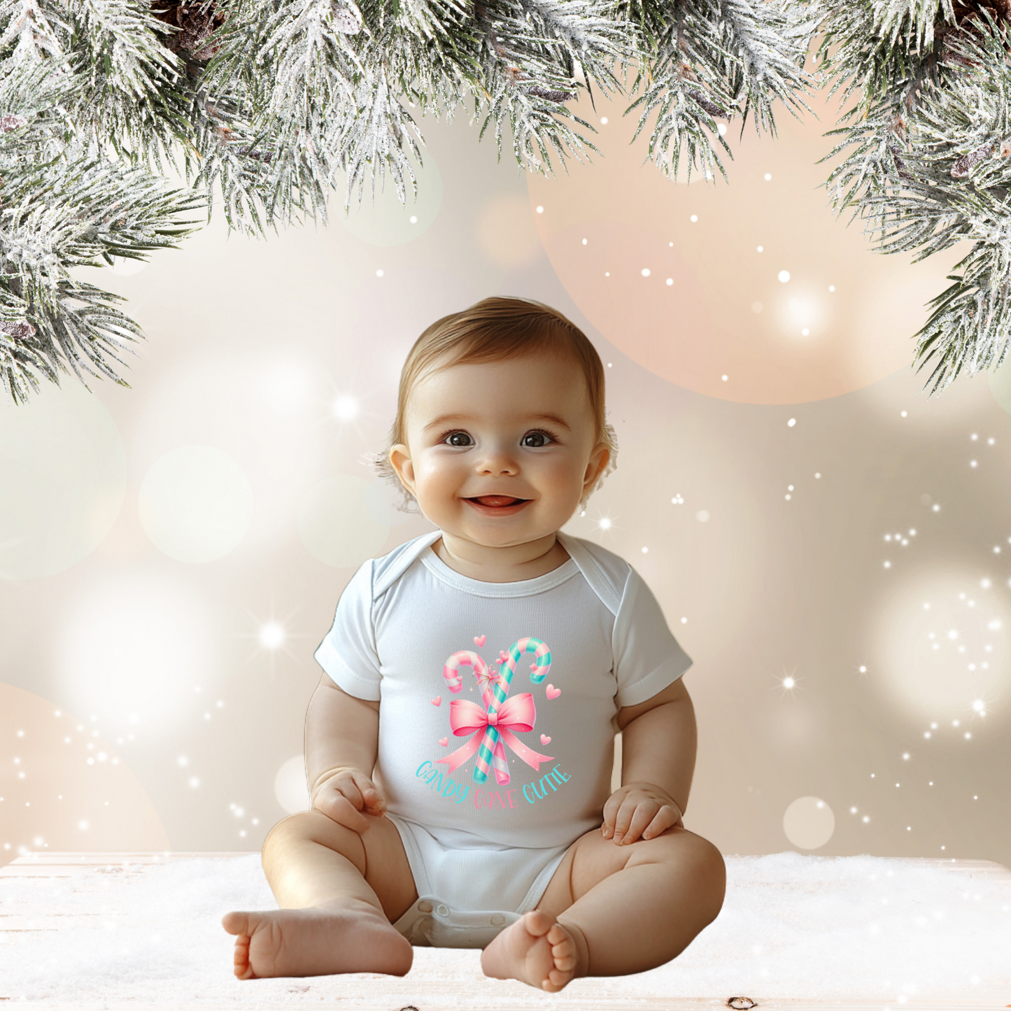 Candy Cane Cutie Infant Short Sleeve Onesie