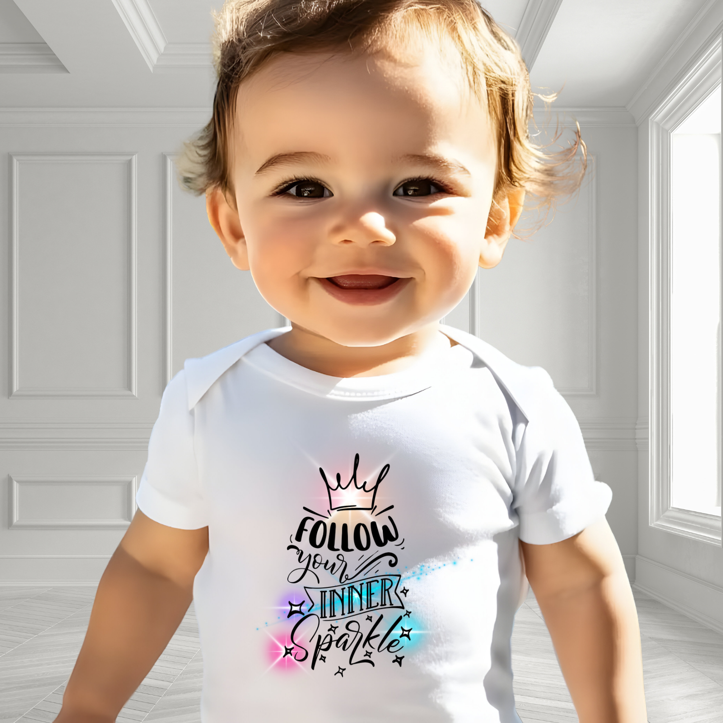 Follow Your Inner Sparkle Infant Short Sleeve Onesie